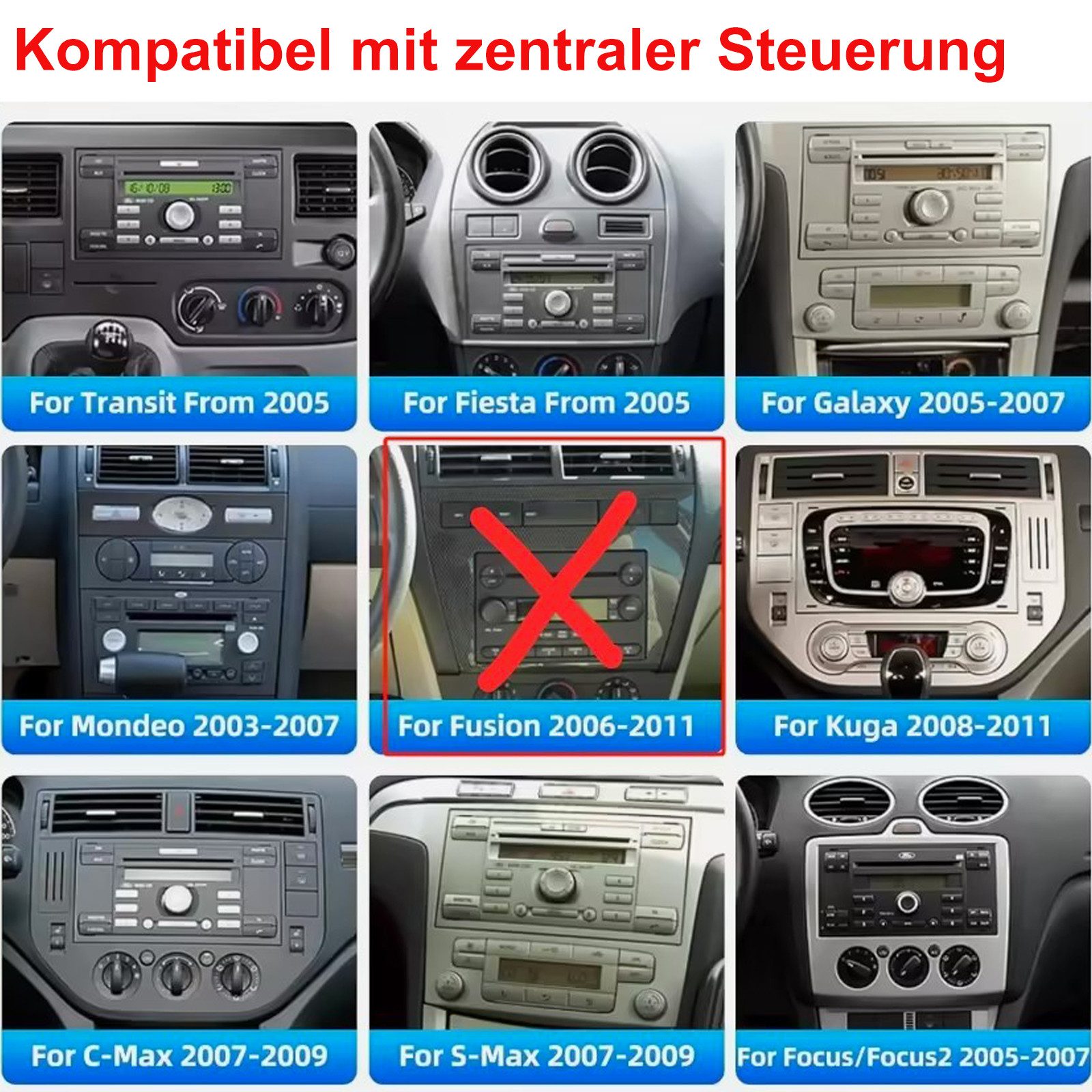 ESSGOO DAB+ Android 15 Für Ford Focus Transit MK7 Fiesta Kuga GPS NAVI 6+128G Autoradio (RDS, 6GB+128GB, 4G LTE, FM, AM, DAB+ (optional), Drahtlos Carplay und Android Auto. Zoll Octa-Core)