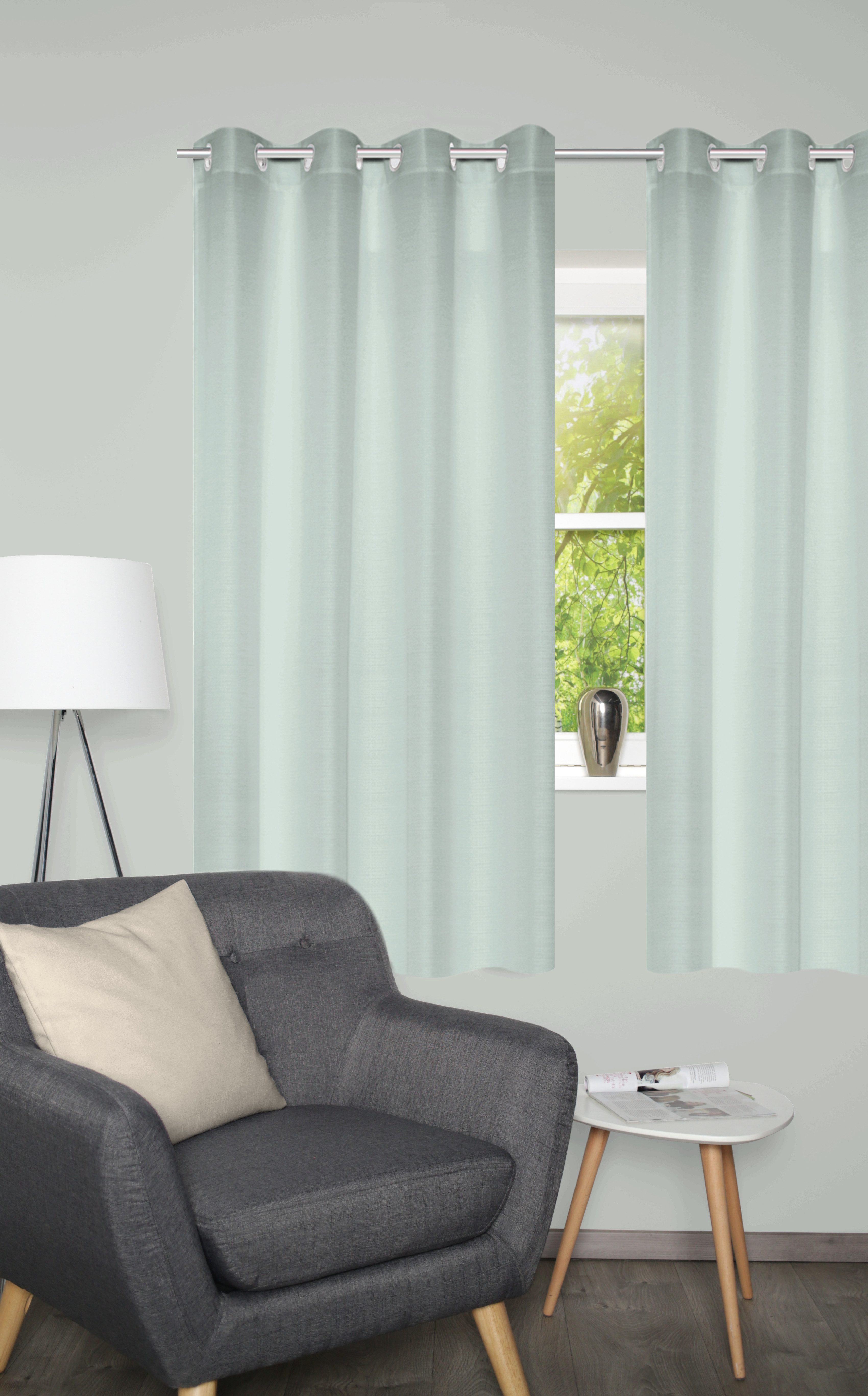 Home Basics Vorhang BENOGA 2er SET (2 St), Ösen, blickdicht, SET, Ösenschal, Uni, Dekostruktur
