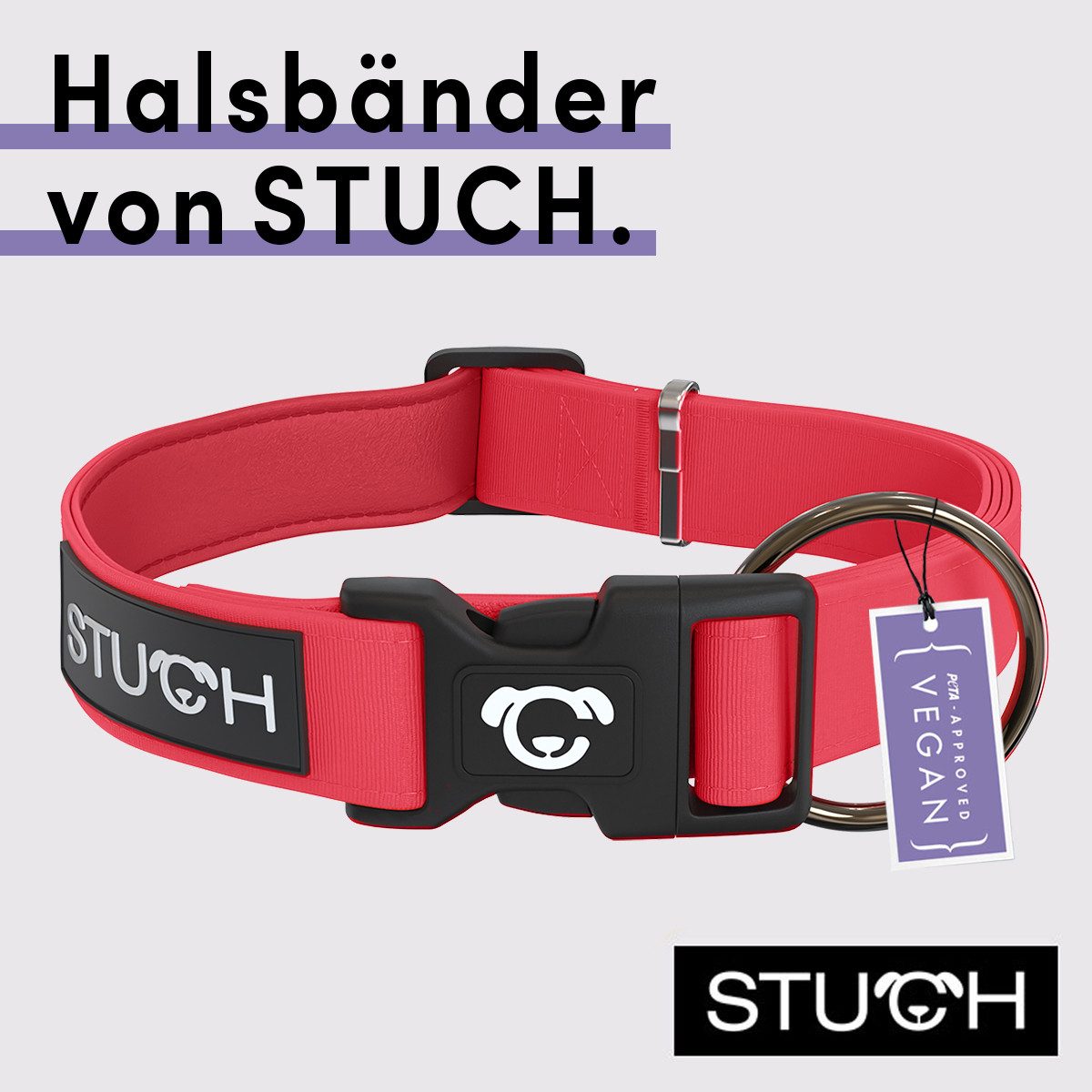 STUCH Hunde-Halsband STUCH Hundehalsband - verstellbares und gepolstertes Nylon Halsband