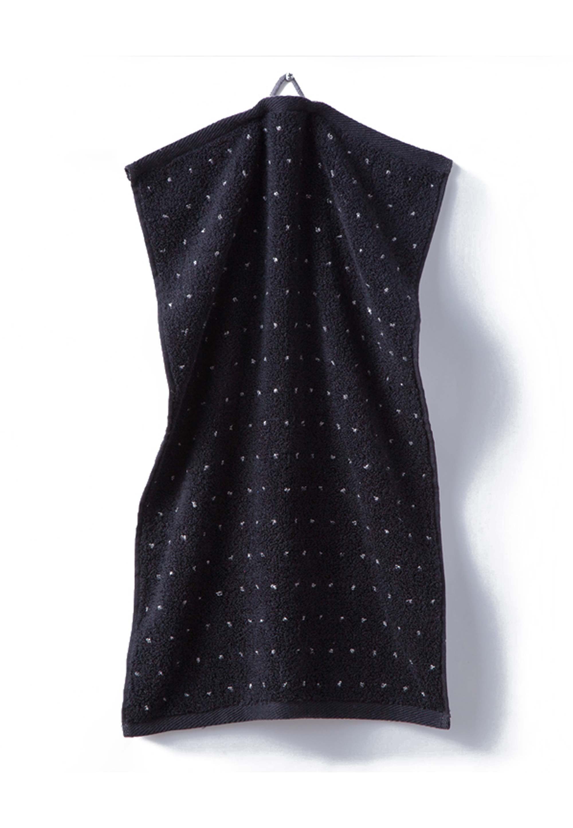 grace grand spa Handtuch grau schwarz, Punkte-Muster mit (3-tlg), Set
