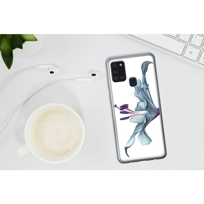 MuchoWow Handyhülle Blumen - Aquarell - Lilie Handyhülle Samsung Galaxy A21s Smartphone-Bumper Print Handy