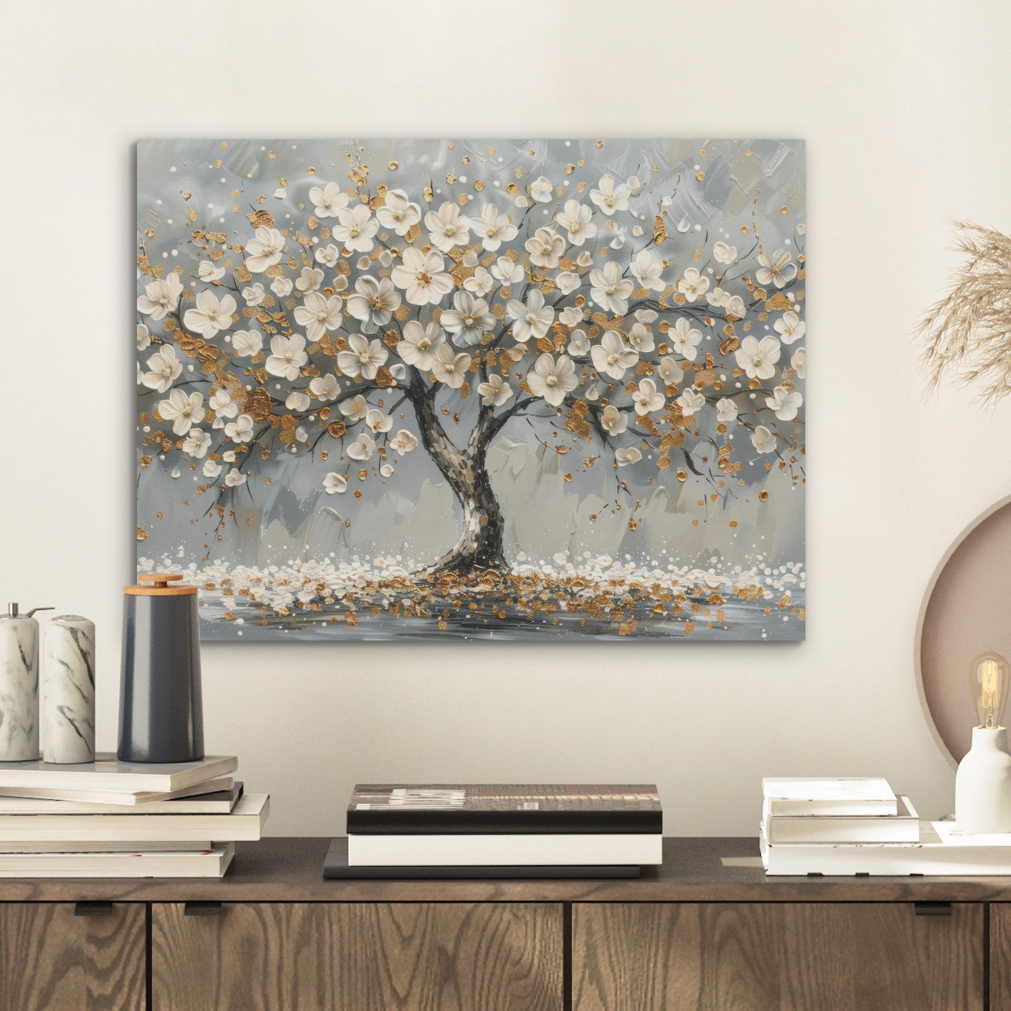 MuchoWow Gemälde Baum - Gold - günstig online kaufen