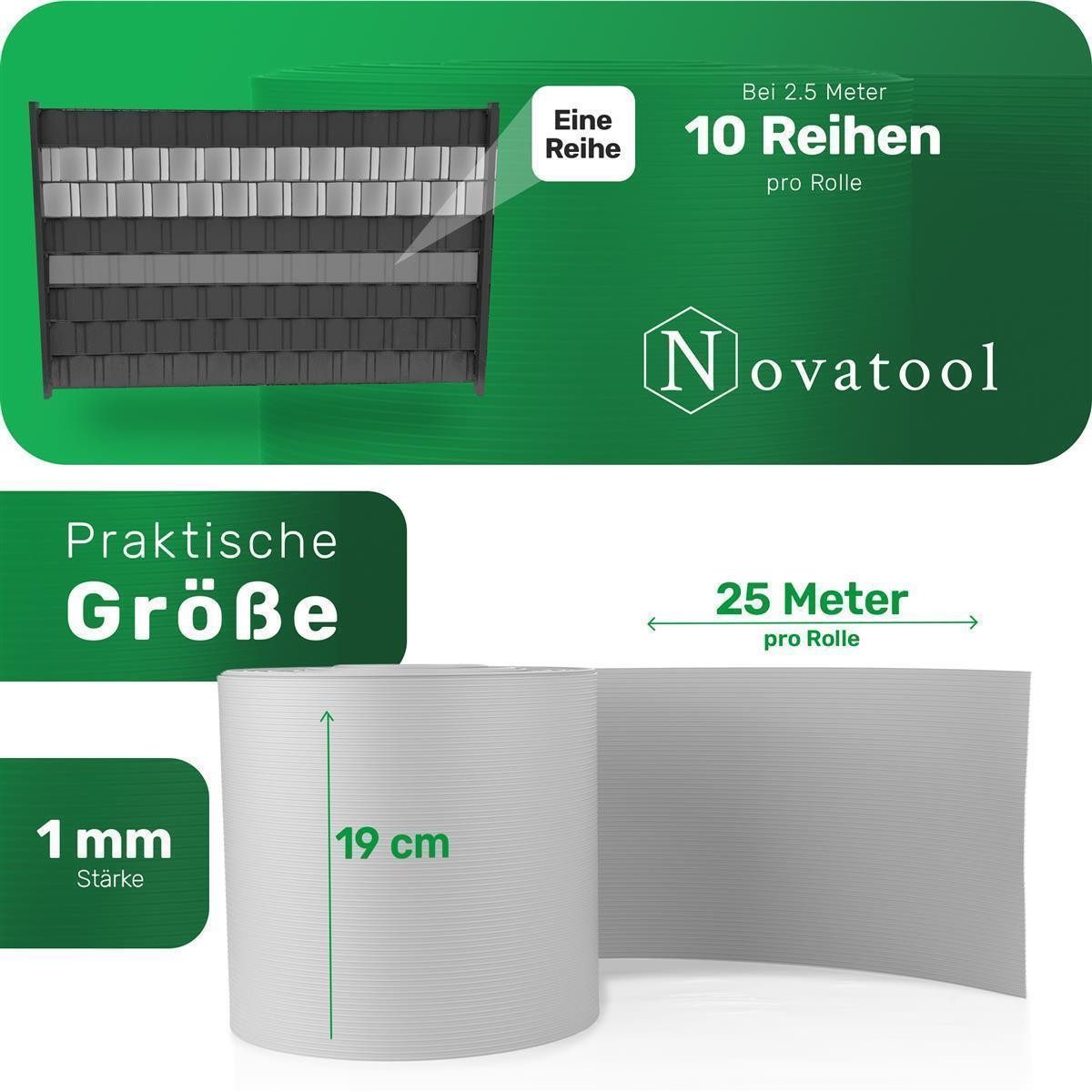 Novatool Doppelstabmattenzaun -, (1-St), Sichtschutzstreifen-Rolle günstig online kaufen