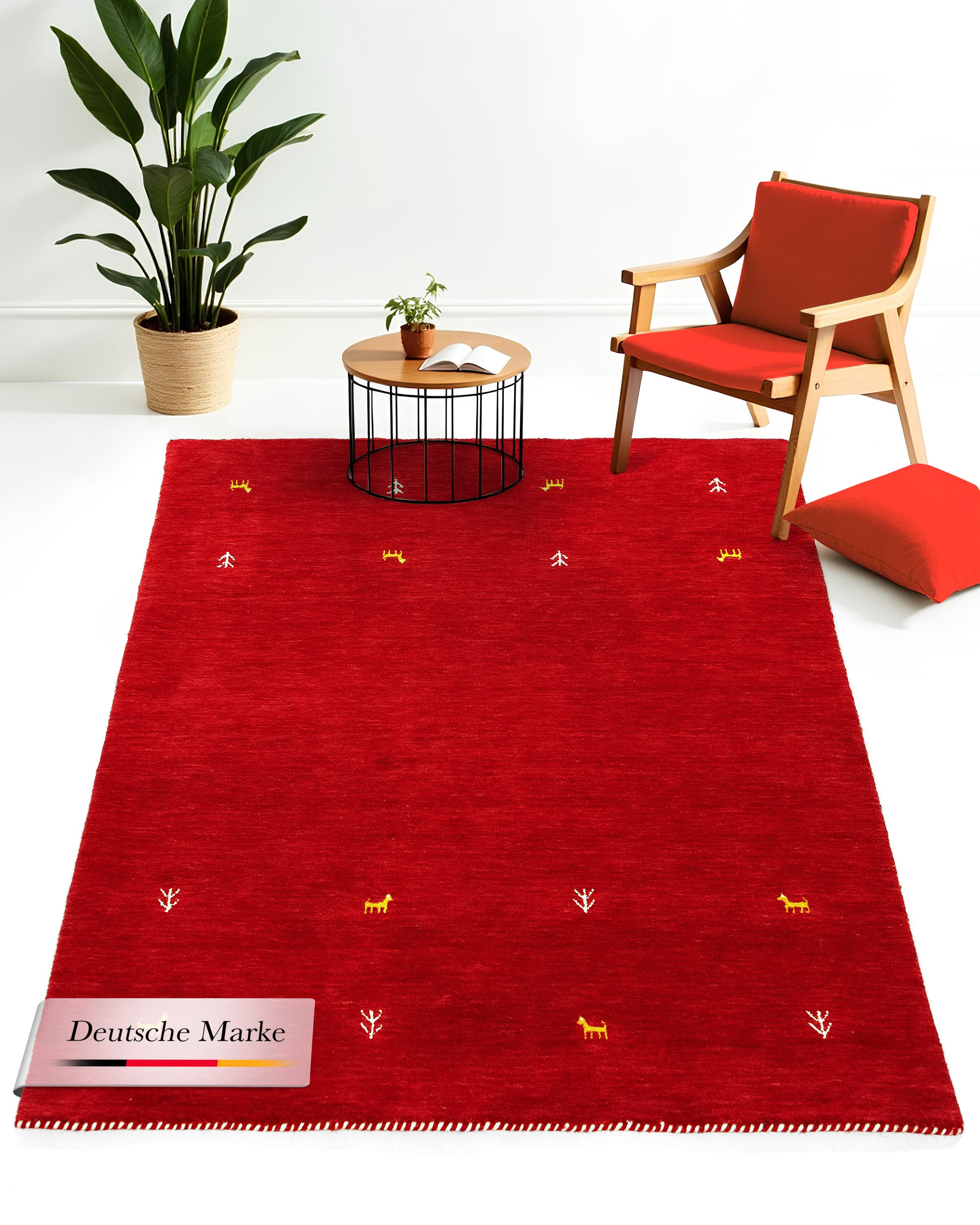 carpetfine Wollteppich Gabbeh Uni, auch als Läufer und Rund erhältlich, rec günstig online kaufen