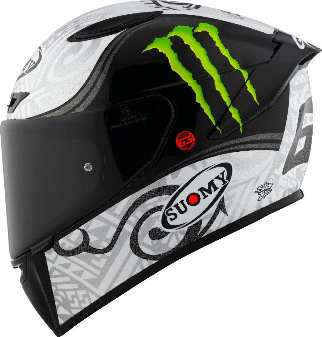 Suomy Motorradhelm Track-1 Bagnaia Winter Test Monster Replica Helm, Notfallsystem-Polsterung (EQRS)
