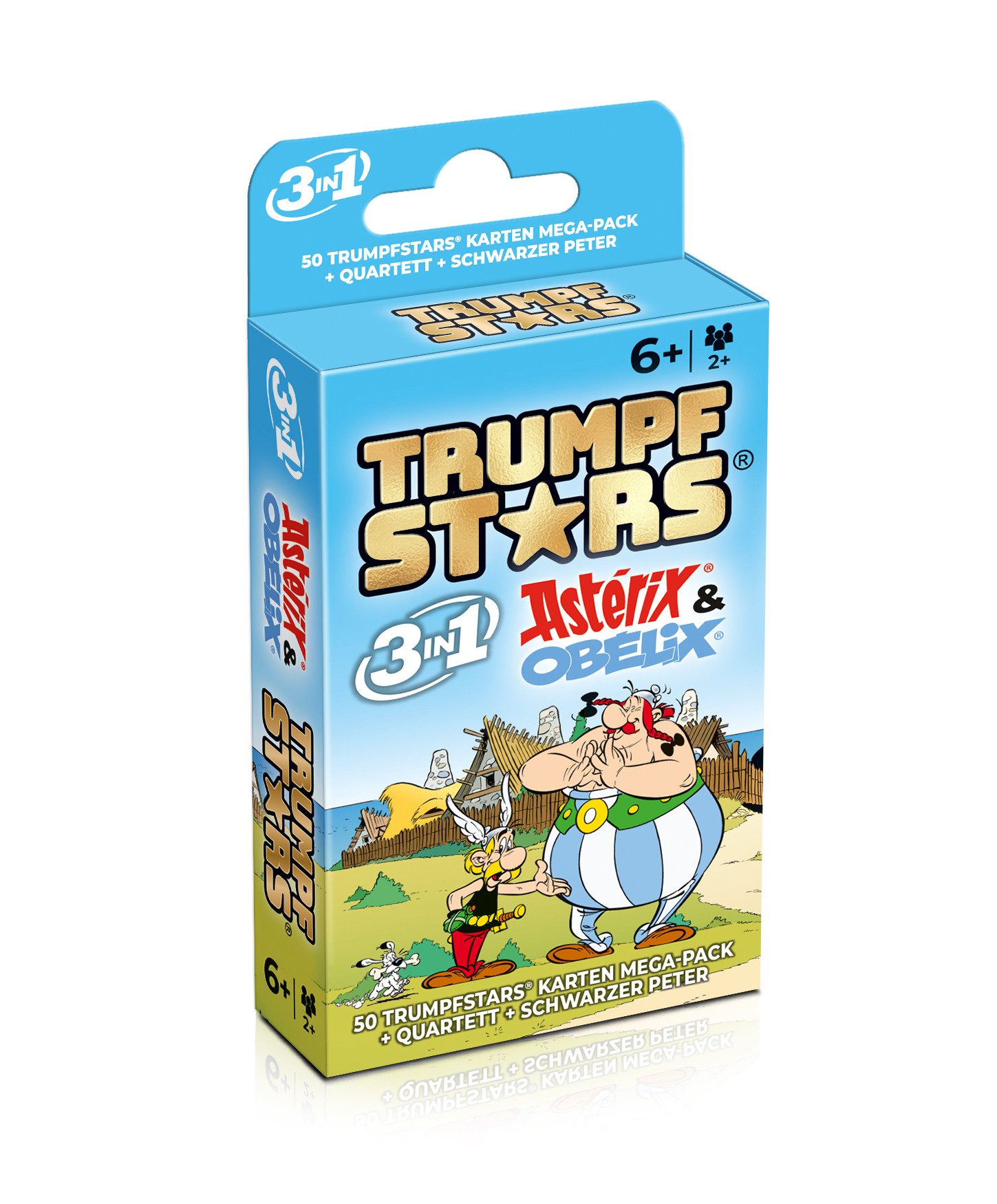 Gomazing Spiel Trumpfstars Asterix & Obelix, Kartenspiel, 3in1: Trumpfspiel, Quartett und SchwarzerPeter