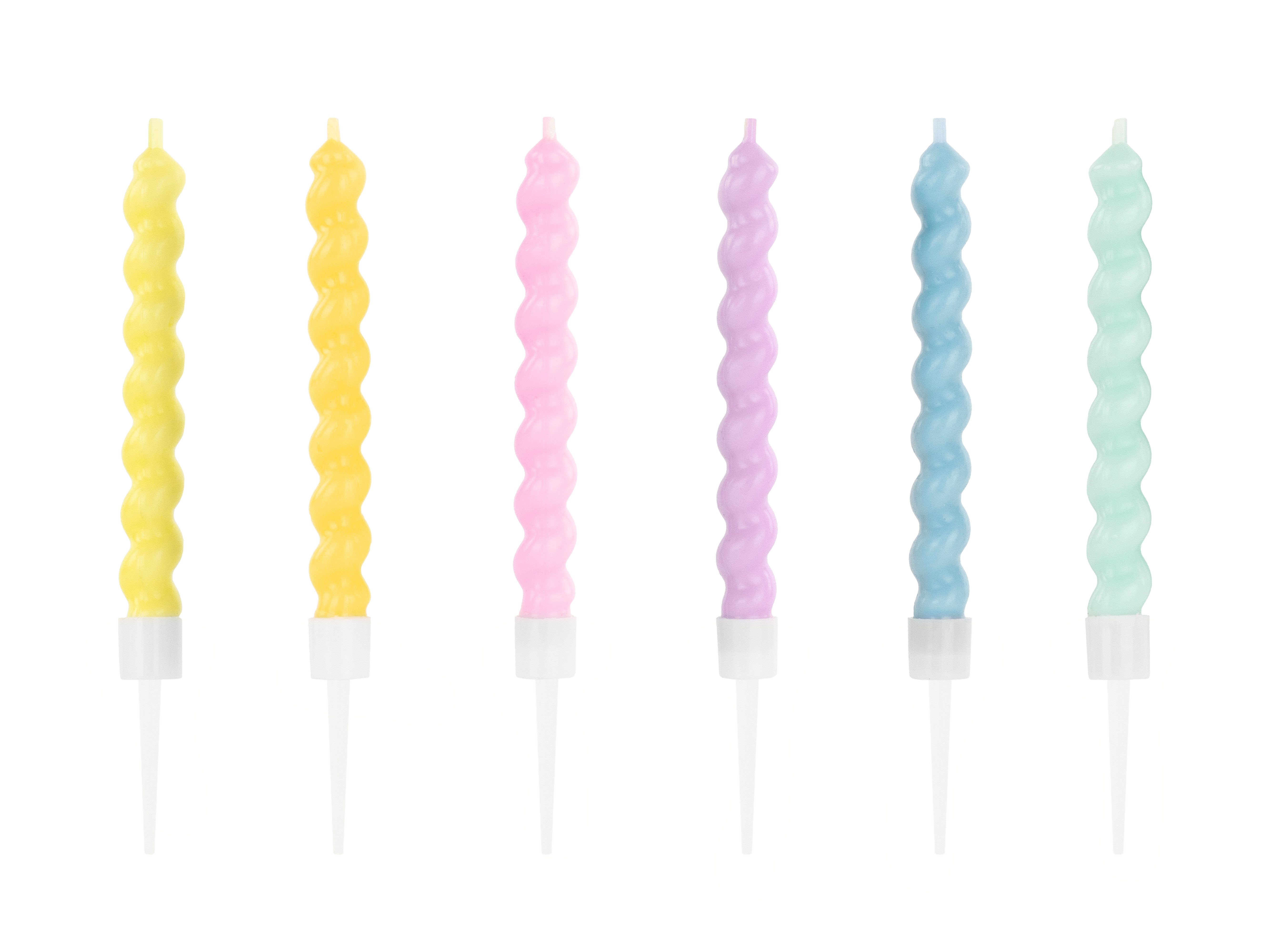 partydeco Geburtstagskerze Kerzen Bunt Gedreht 8,5 cm