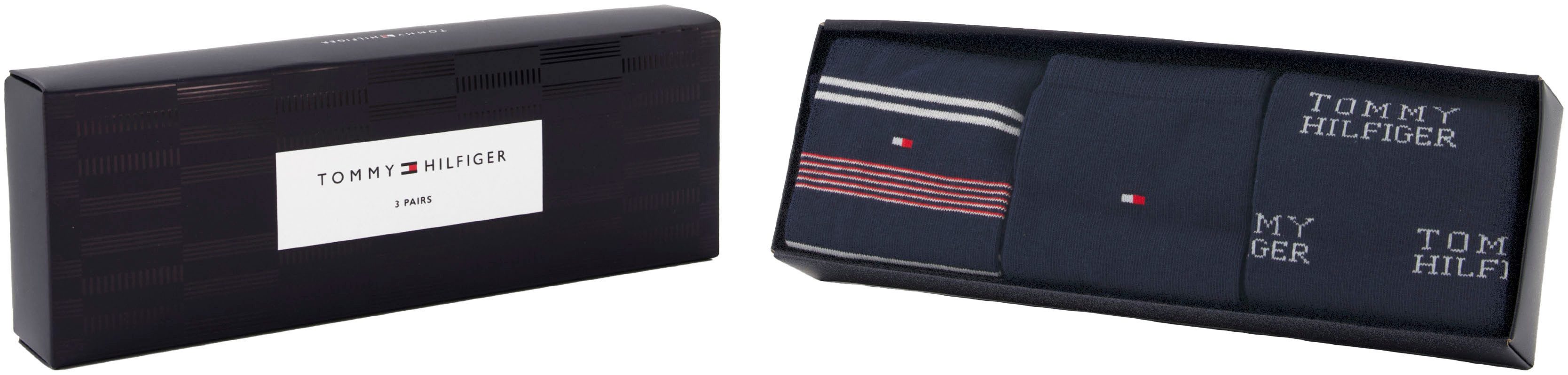 Tommy Hilfiger Socken (3-Paar) mit auffälliger Musterung, Geschenkbox günstig online kaufen