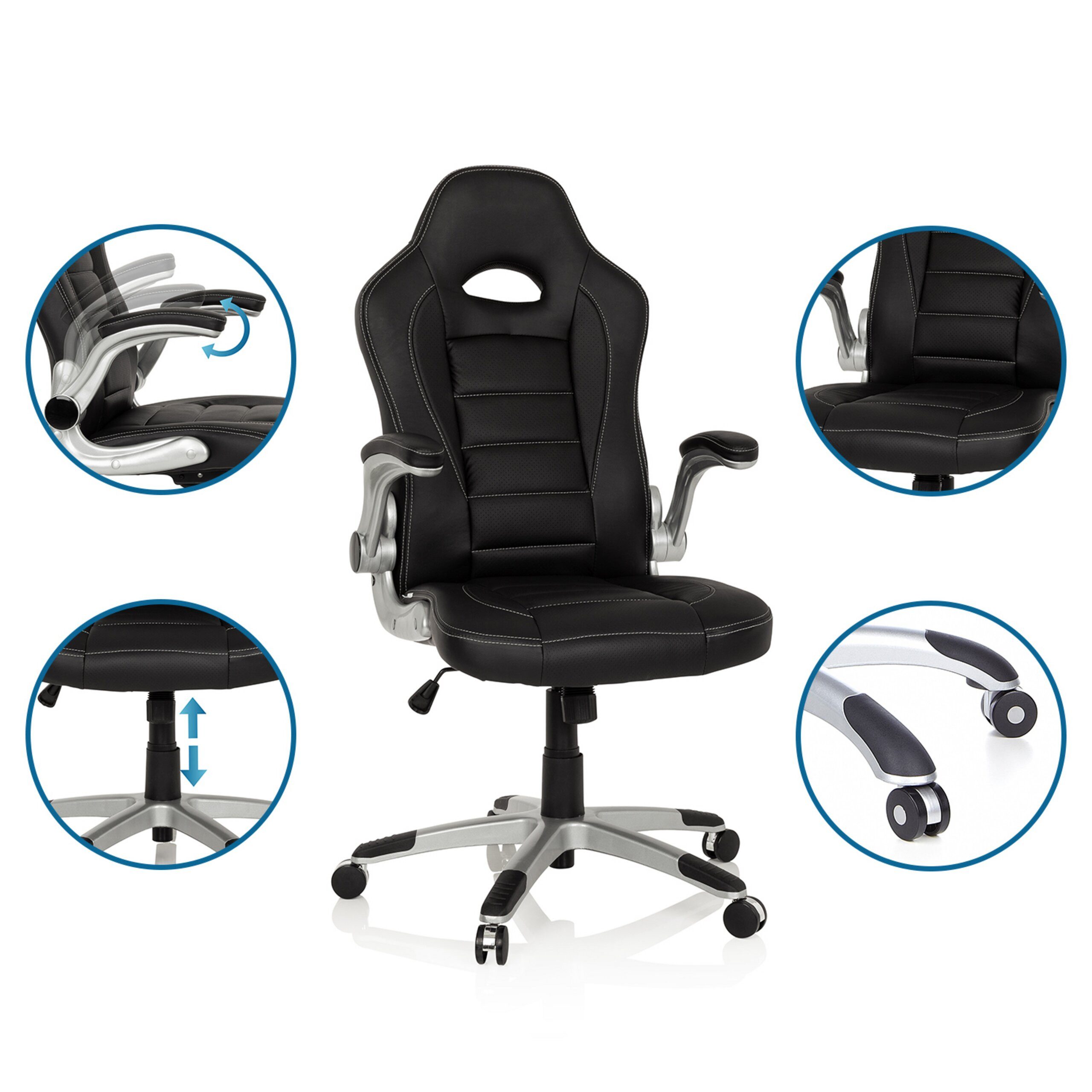 hjh OFFICE Drehstuhl Home Office Bürostuhl Cosio Ii Stoff mit Armlehnen (1 St), Schreibtischsessel, Drehbarer Schreibtischstuhl