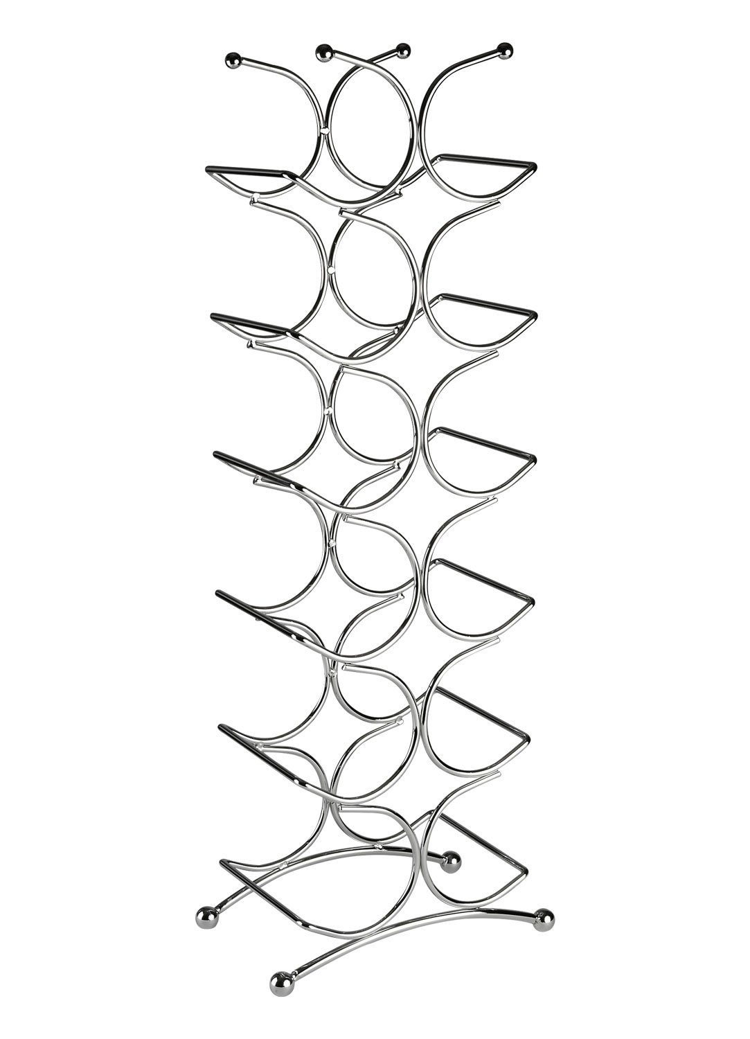 Justinus Flaschenregal LIFESTYLE, für bis zu 12 Flaschen, Silbergrau, Metall, B 15 x H 69 x T 25 cm, Freistehend