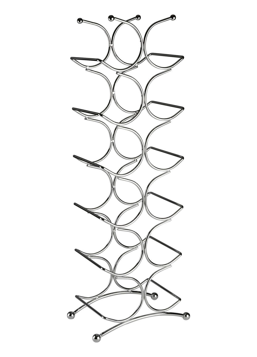 Justinus Flaschenregal LIFESTYLE, für bis zu 12 Flaschen, Silbergrau, Metall, B 15 x H 69 x T 25 cm, Freistehend
