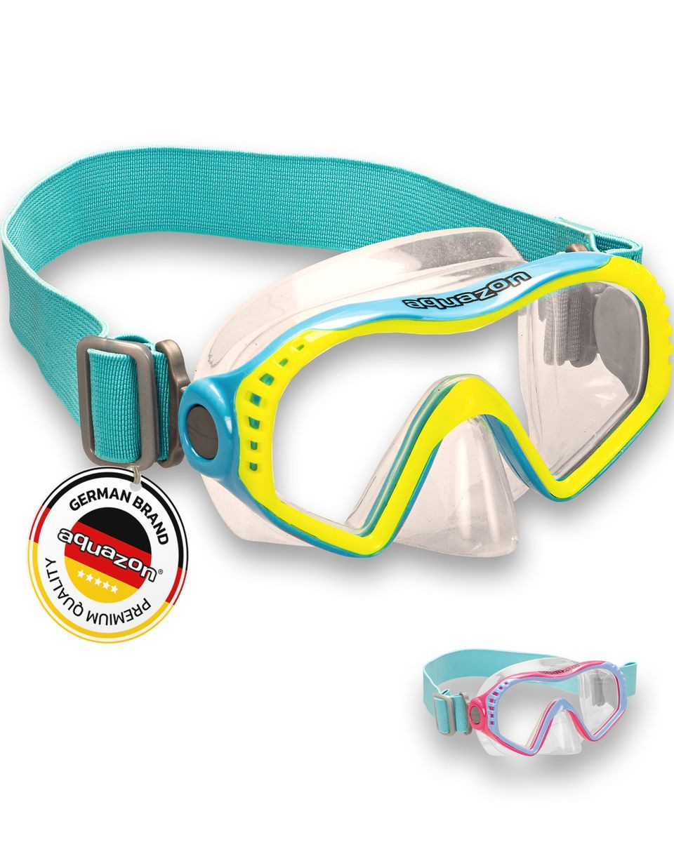 AQUAZON Taucherbrille STARFISH Kinder Schnorchelbrille 7-12 Jahre mit Textil Kopfband