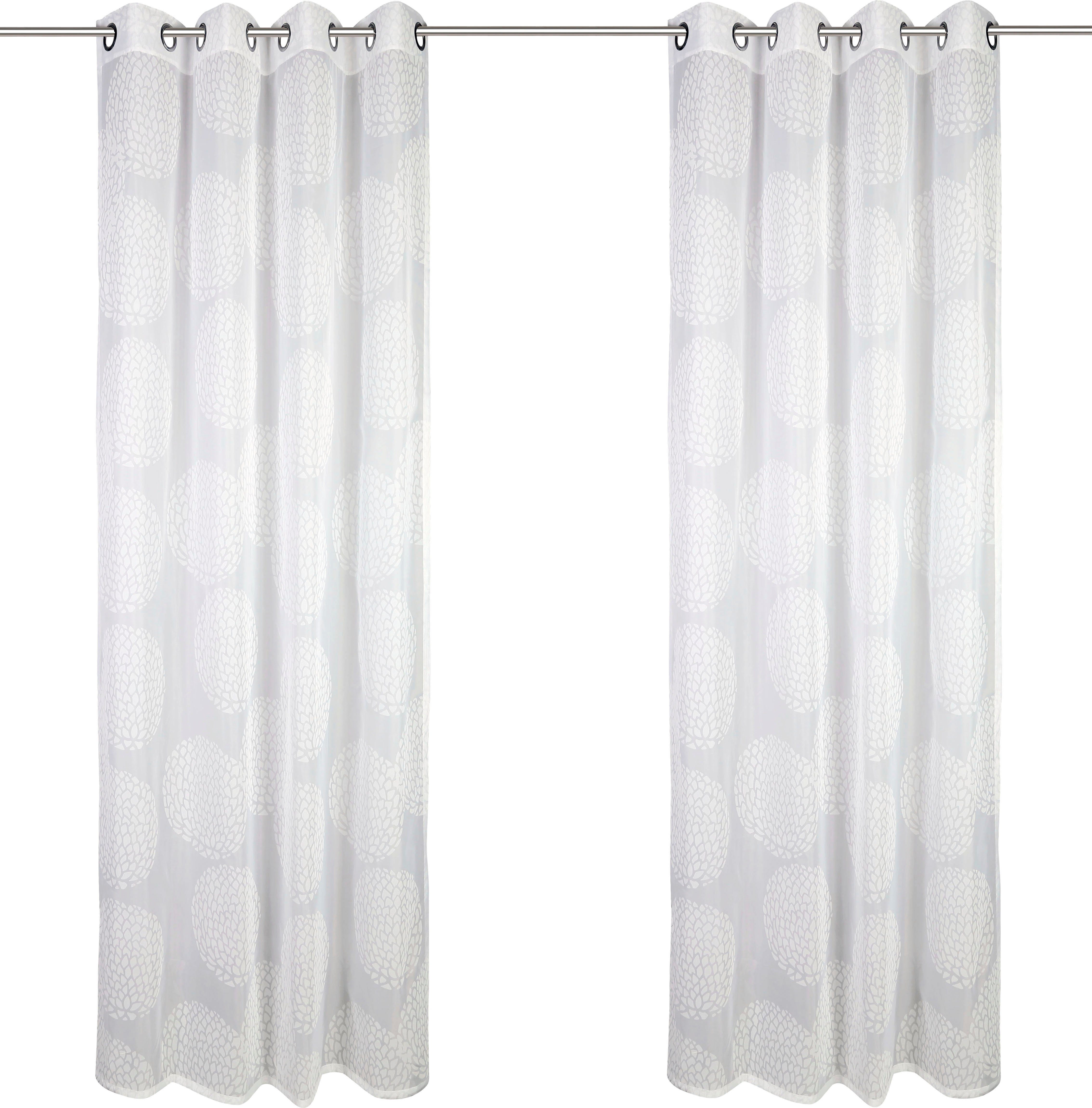 Gardine BELEM, my Kreise St), 1 (1 weiß Polyester, Ösen Voile, transparent, home, Schal