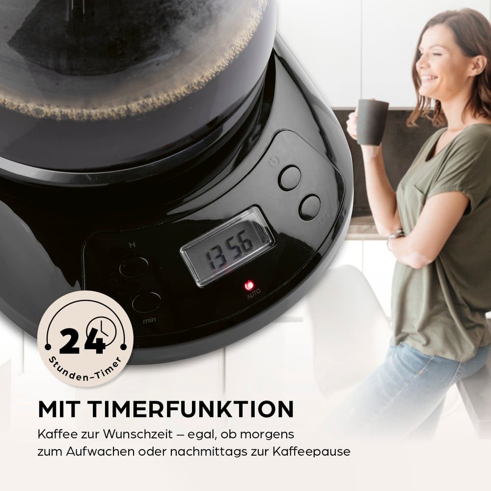 Barista Filterkaffeemaschine Filter-Kaffeemaschine 1,25l, 750W schwarz/silber mit LCD-Display