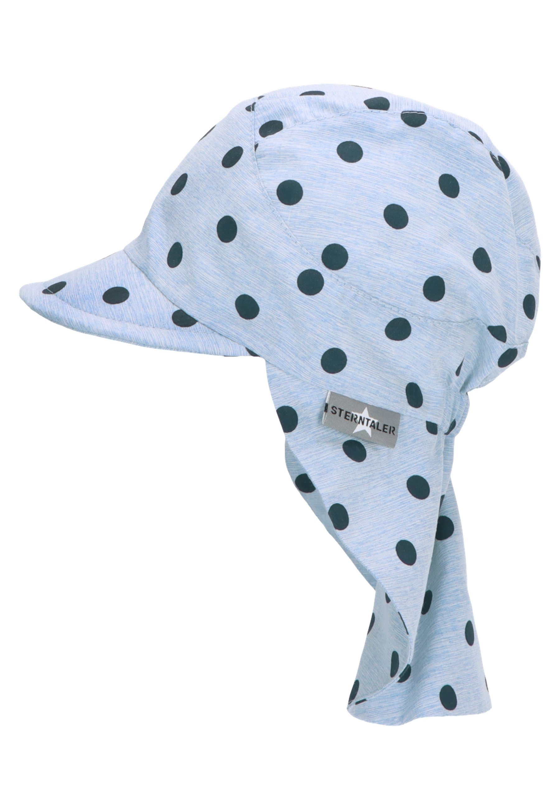 Kinder) Babyhut idealer Sonnenschutz Sommermütze (1-St., bedruckt Schirmmütze Schirmmütze Sterntaler® für Motiven Nackenschutz Nackensch. süßen mit Größenregulierungsband mit Punkte mit