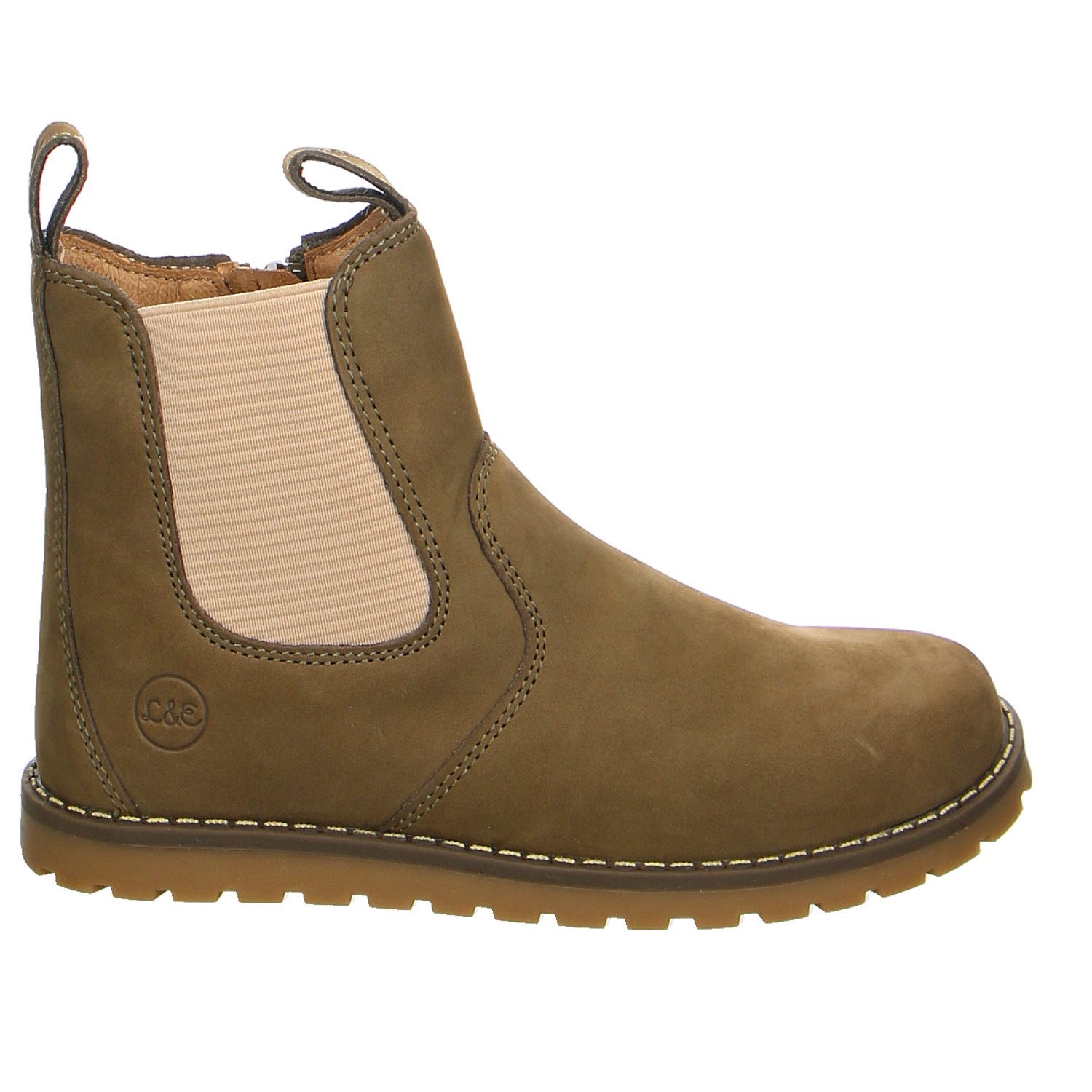 Lotta & Emil Lotta&emil Winter Khaki Nubuk Klettstiefel Winter Mädchen grün Winterstiefelette