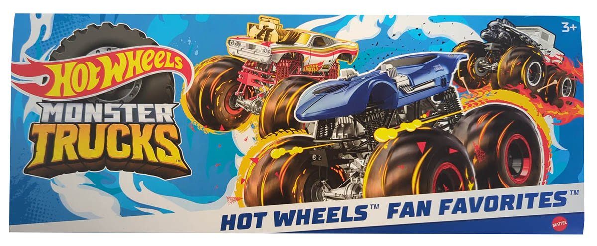 Hot Wheels Spielzeug-Monstertruck Hot Wheels Monster Trucks 3er-Packung Monster-Trucks im Maßstab 1:64