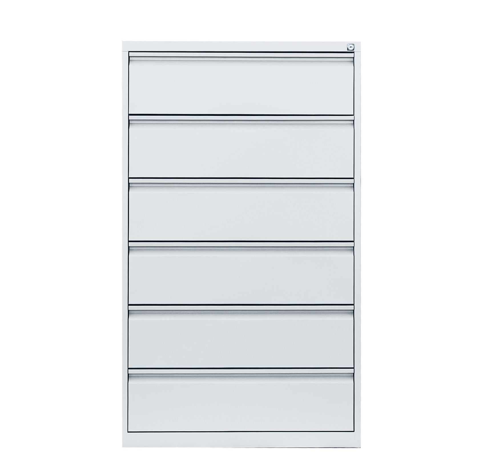 Steelboxx Karteikasten Karteikartenschrank DIN A5 quer dreibahnig 6 Schubladen weiß (1 St), Komplett verschweißt und montiert - keine Montage erforderlich