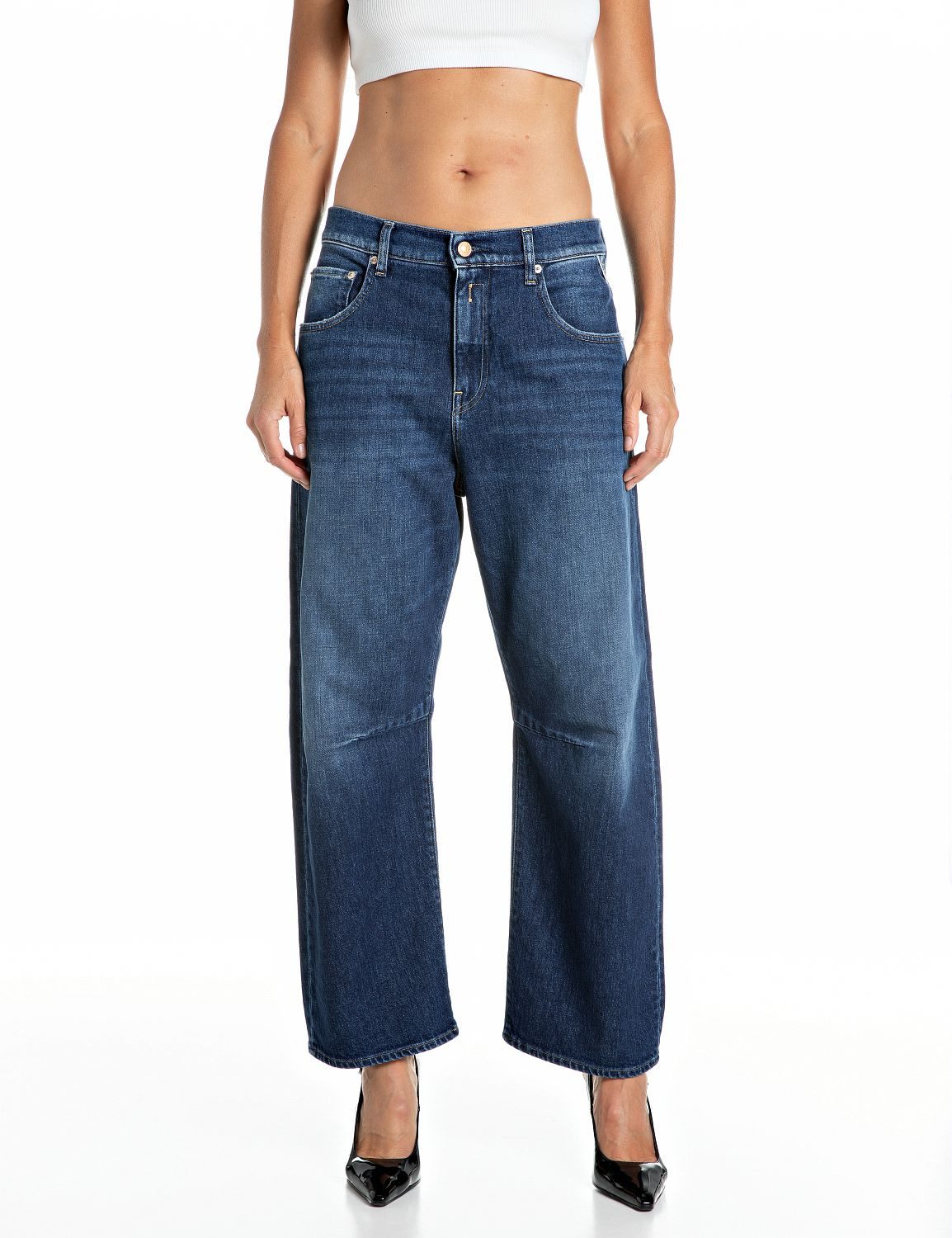 Replay 5-Pocket-Jeans JANIE im Barrel Fit mit Abnähern