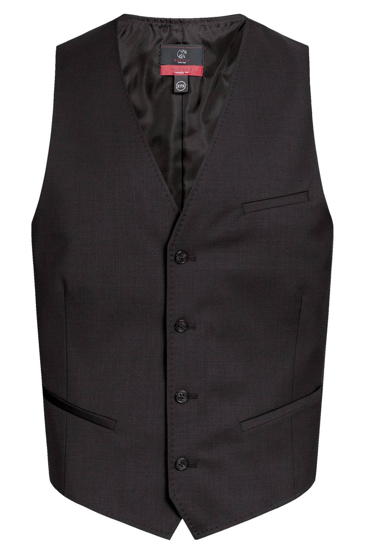 Anzugweste Greiff Modern WITH 37.5® Herren Weste V-Neck Regular Schwarz