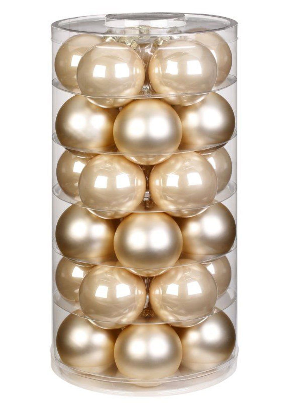MAGIC by Inge Weihnachtsbaumkugel, Новогодние шары Glas 6cm Champagner, 30 Stück