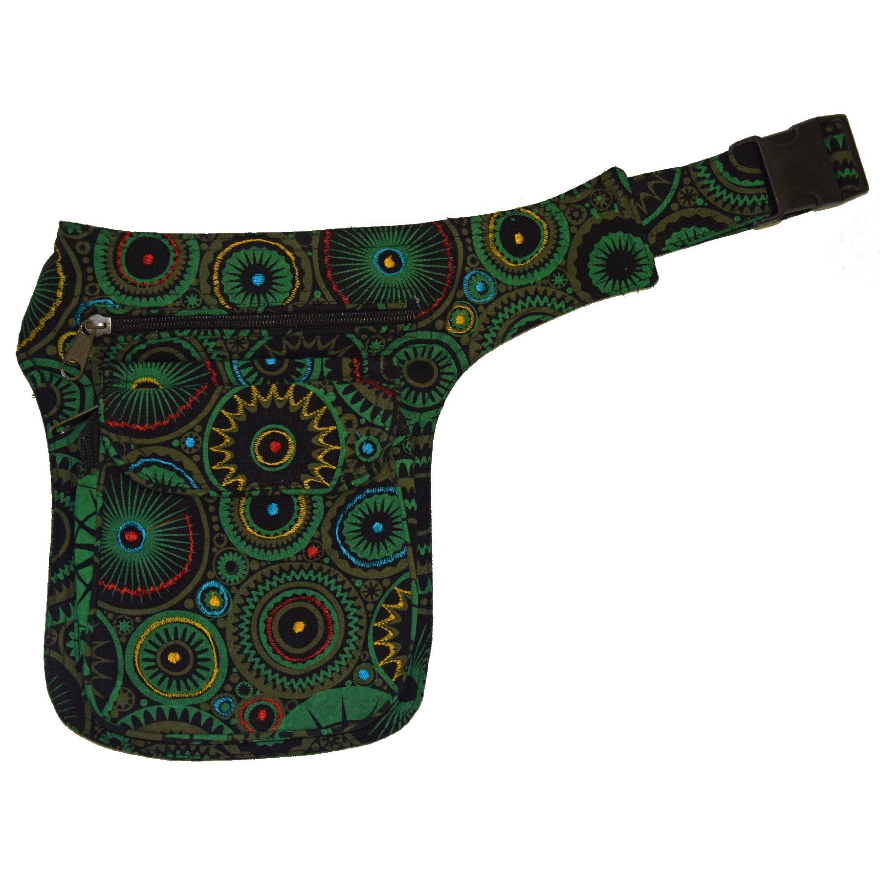 SIMANDRA Bauchtasche Bestickte Gürteltasche für Damen und Herren mit vielen Fächern