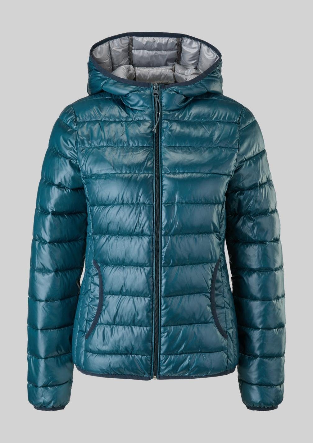 QS Steppjacke Baisc (1, 1-St) mit Kapuze, leicht und stylisch Petrol