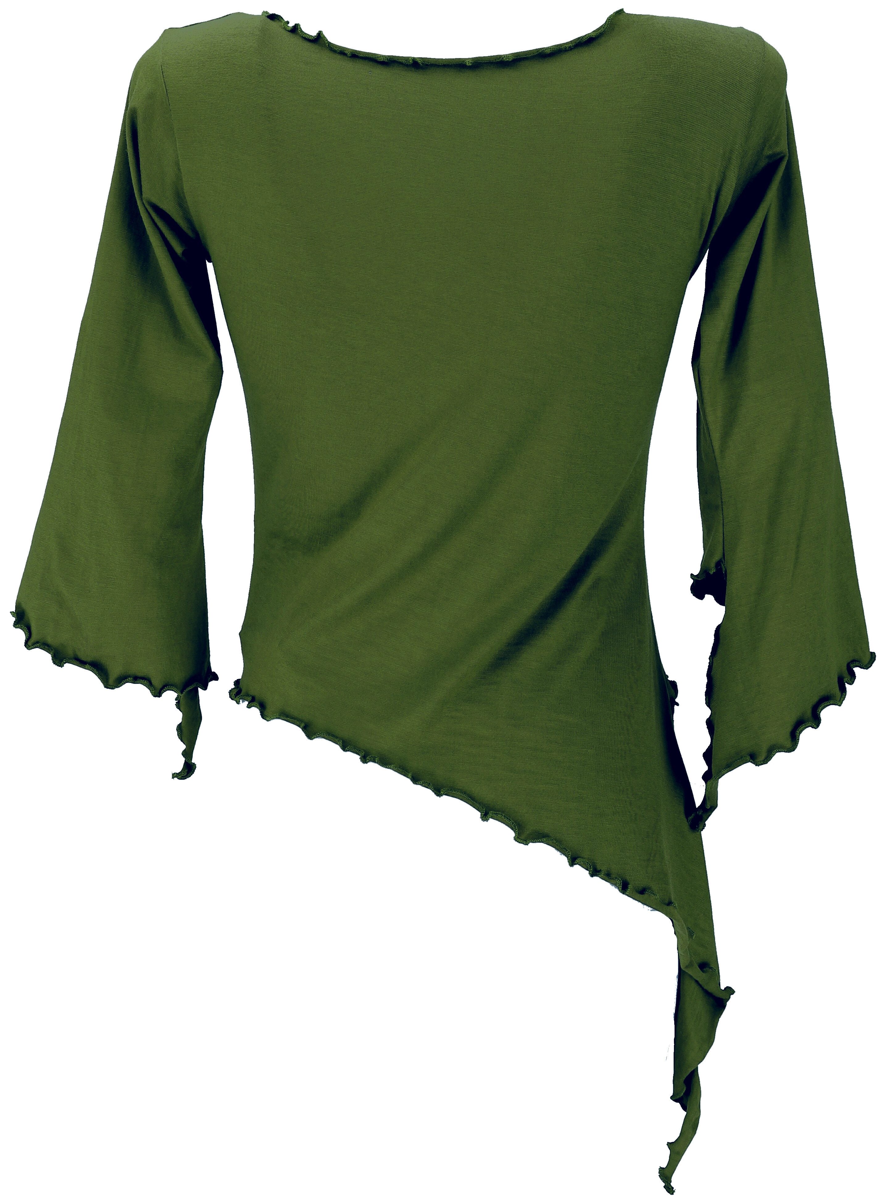 Guru-Shop Longsleeve Psytrance Elfen Shirt Goa chic mit.. alternative Bekle günstig online kaufen