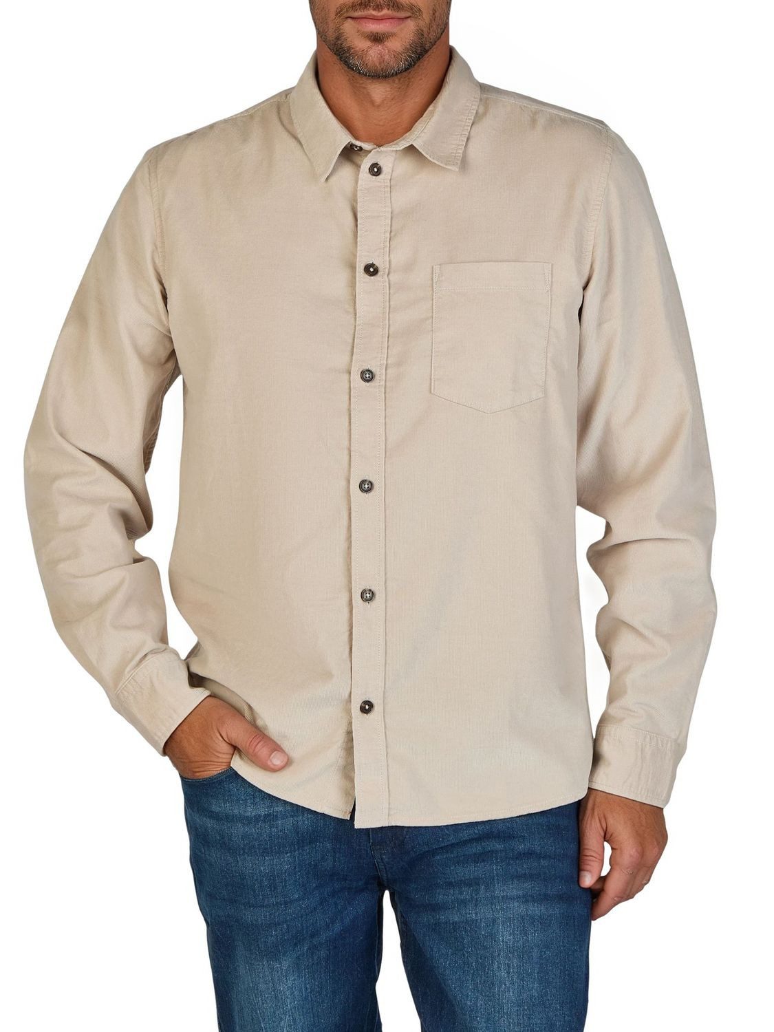 riverso Langarmhemd Herren Cordhemd RIVMorten Regular Fit (1-tlg)