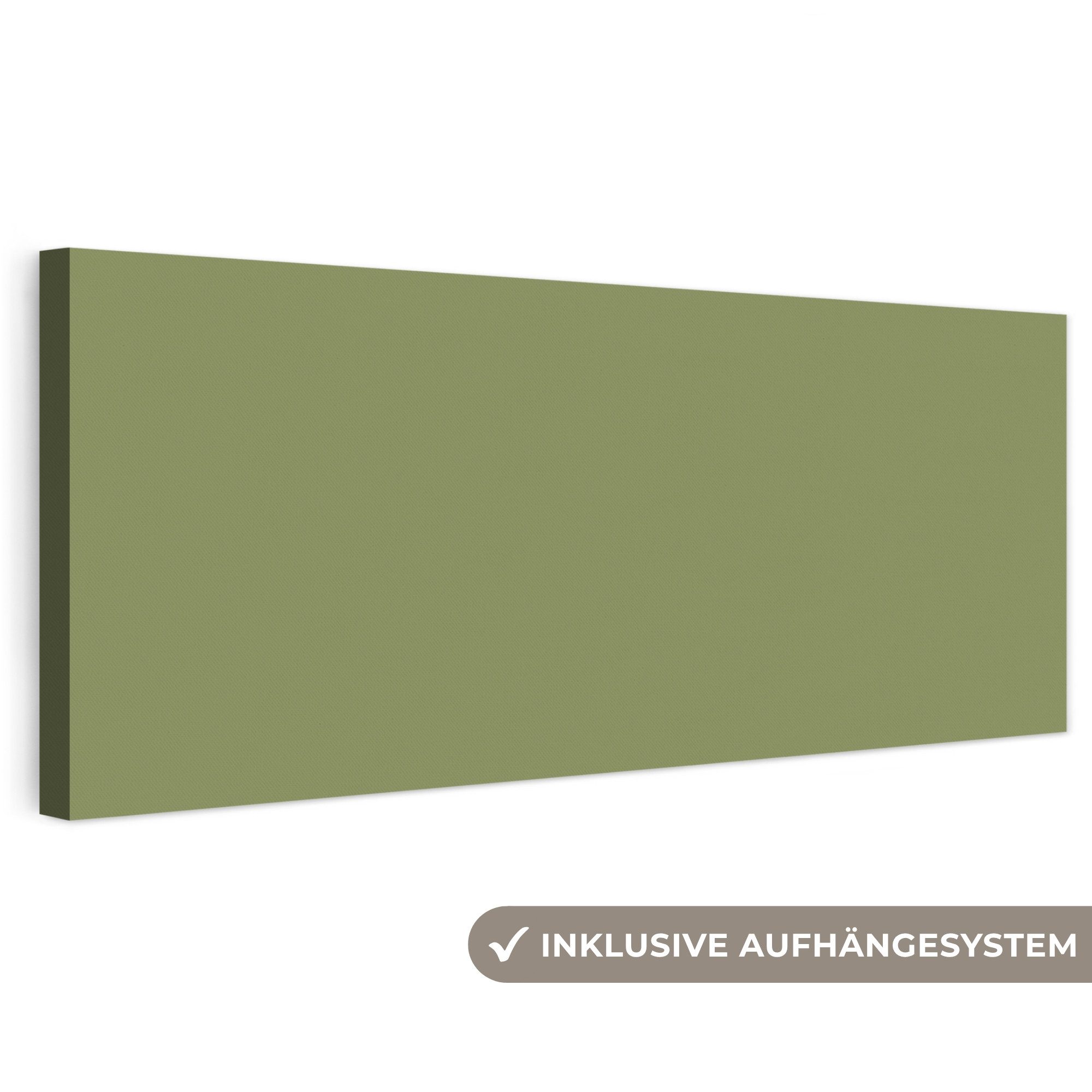OneMillionCanvasses® Leinwandbild Panorama Kräuter - Matcha - Grün, Fotodruck (1 St), Leinwand Bilder für Wohnzimmer Schlafzimmer 90x30 cm