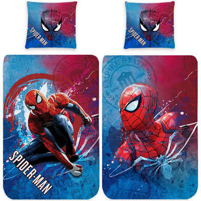 Kinderbettwäsche Spider Man Kinder-Bettwäsche New York Linon / Renforcé, BERONAGE, 100% Baumwolle, 2 teilig, 135x200 + 80x80 cm