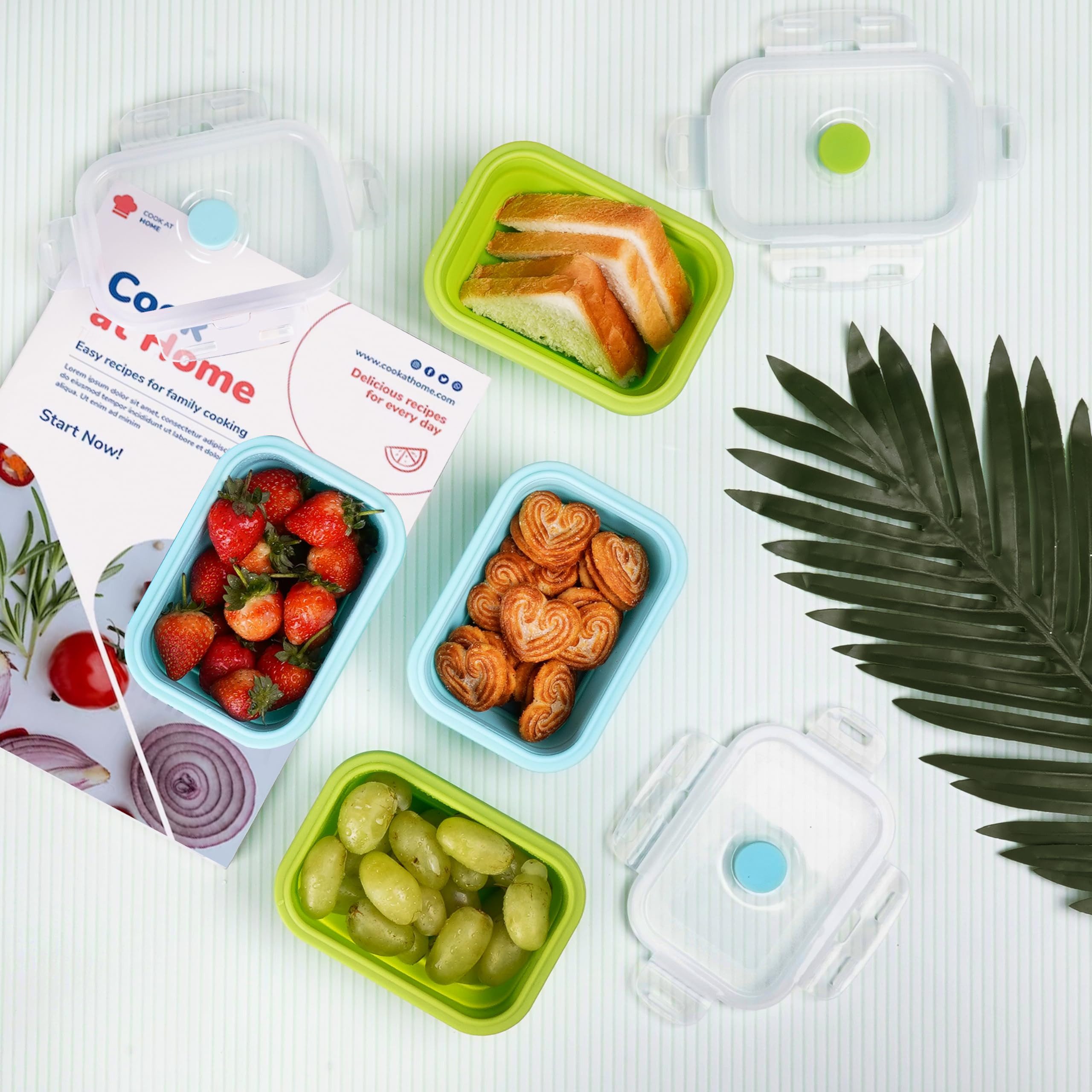 Melii Silikon-Frischhaltedosen Mit Tier-Motiven – Auslaufsicher, Spülmaschinenfest, 350 Ml, Für Snacks & Lunchbox (Katze, Bär, Hai)