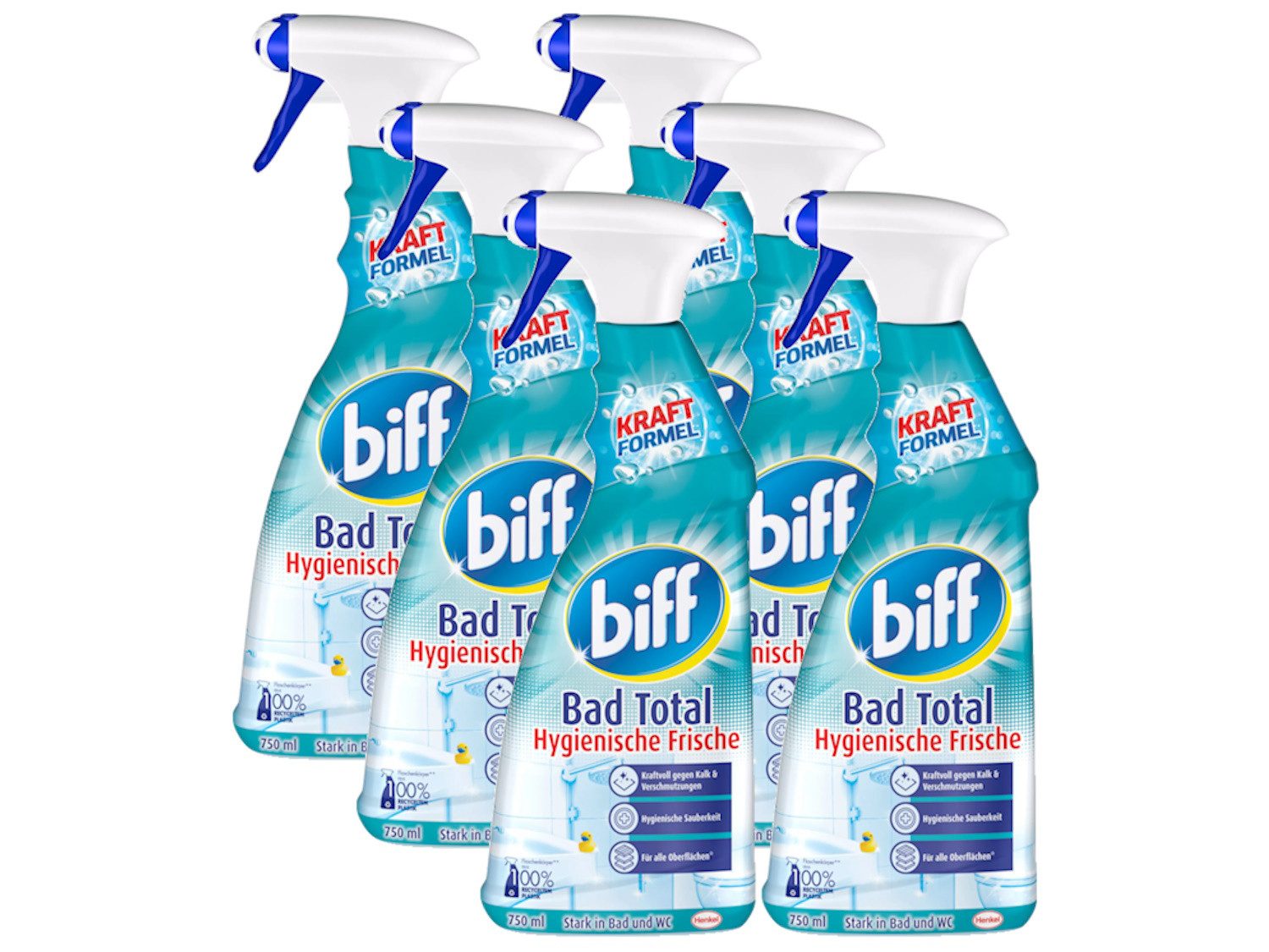 biff BIFF Bad Total Hygienische Frische 6x 750ml Badreiniger Badreiniger