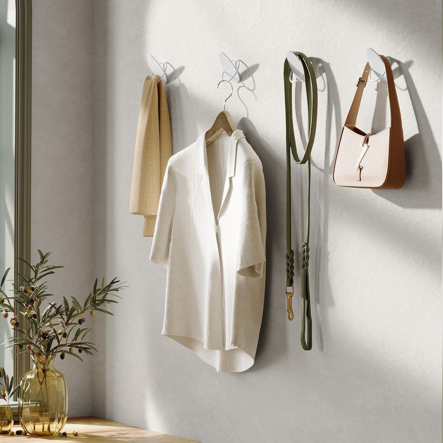 VASAGLE Garderobenpaneel, 4er Set, Kleiderhaken, Wand, Mäntel, Ei-Form Desi günstig online kaufen