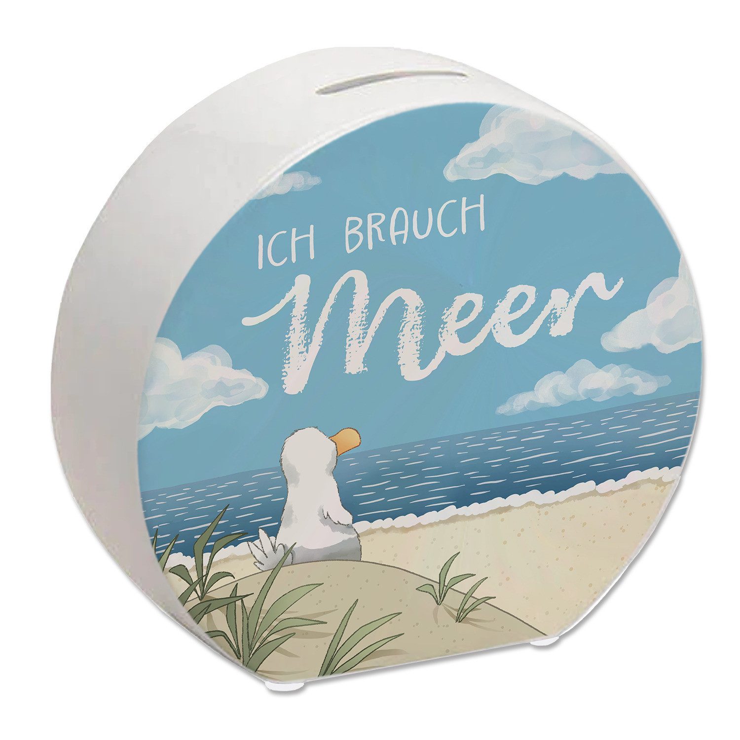 speecheese Spardose Möwe am Strand Spardose mit Spruch Ich brauch Meer günstig online kaufen