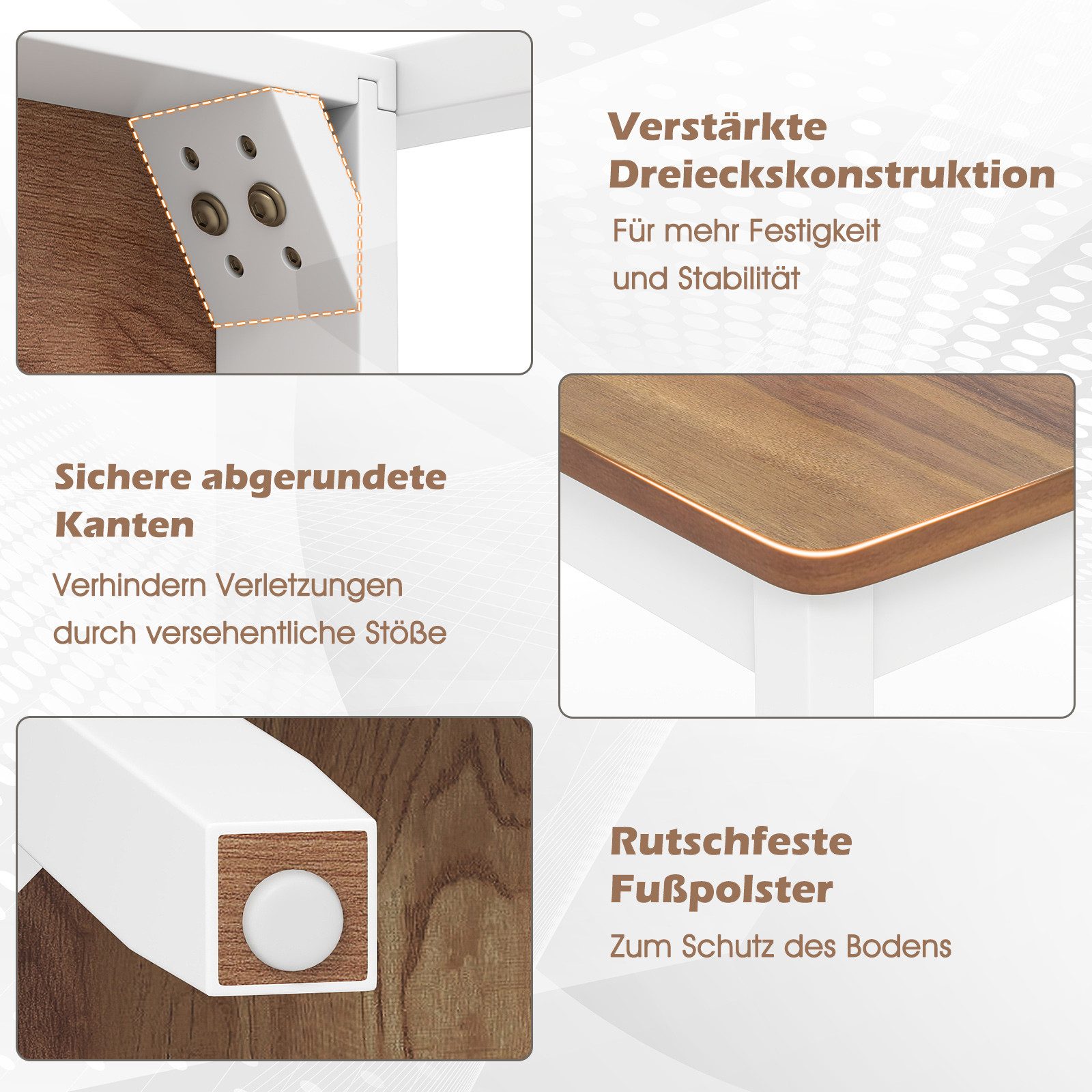 COSTWAY Esszimmerstuhl (2 St), Küchenstühle Holz, Holzstühle Küche