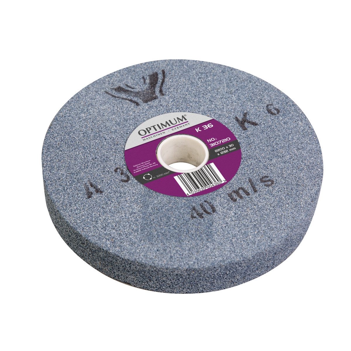 Optimum Schleifscheibe OPTIMUM 3107215 Normalkorund-Schleifscheibe Ø 200 x 30 Ø 32 mm, K80