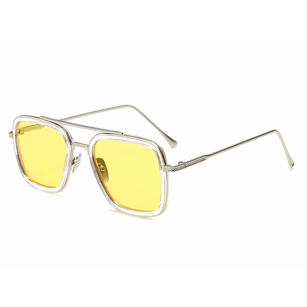 Damen Brillen Housruse Sonnenbrille Sonnenbrillen für Damen Herren Retro Rechteckige Brillengläser, quadratische transparente So