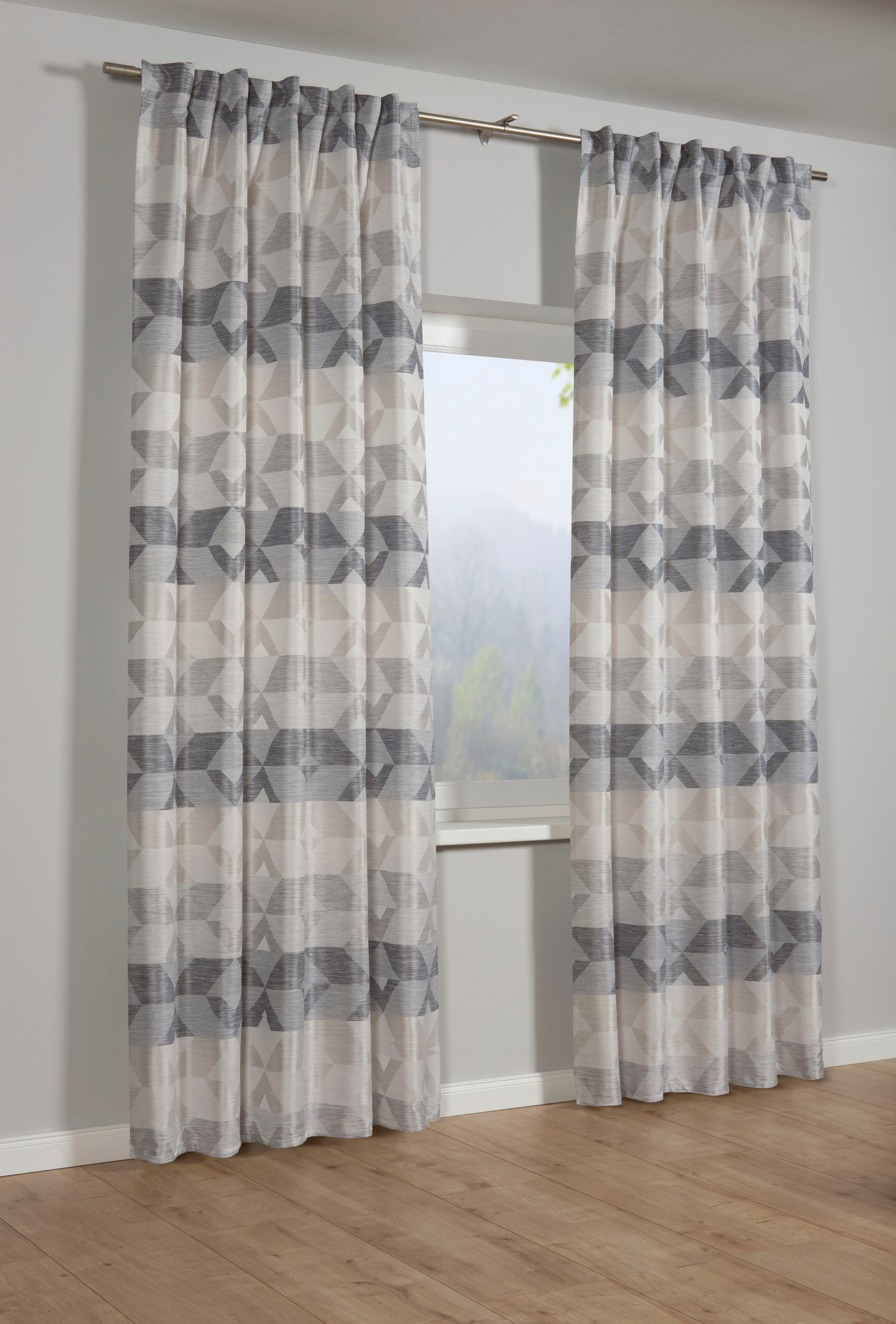 GARDINIA Gardine Schal mit Gardinenband Jacquard günstig online kaufen