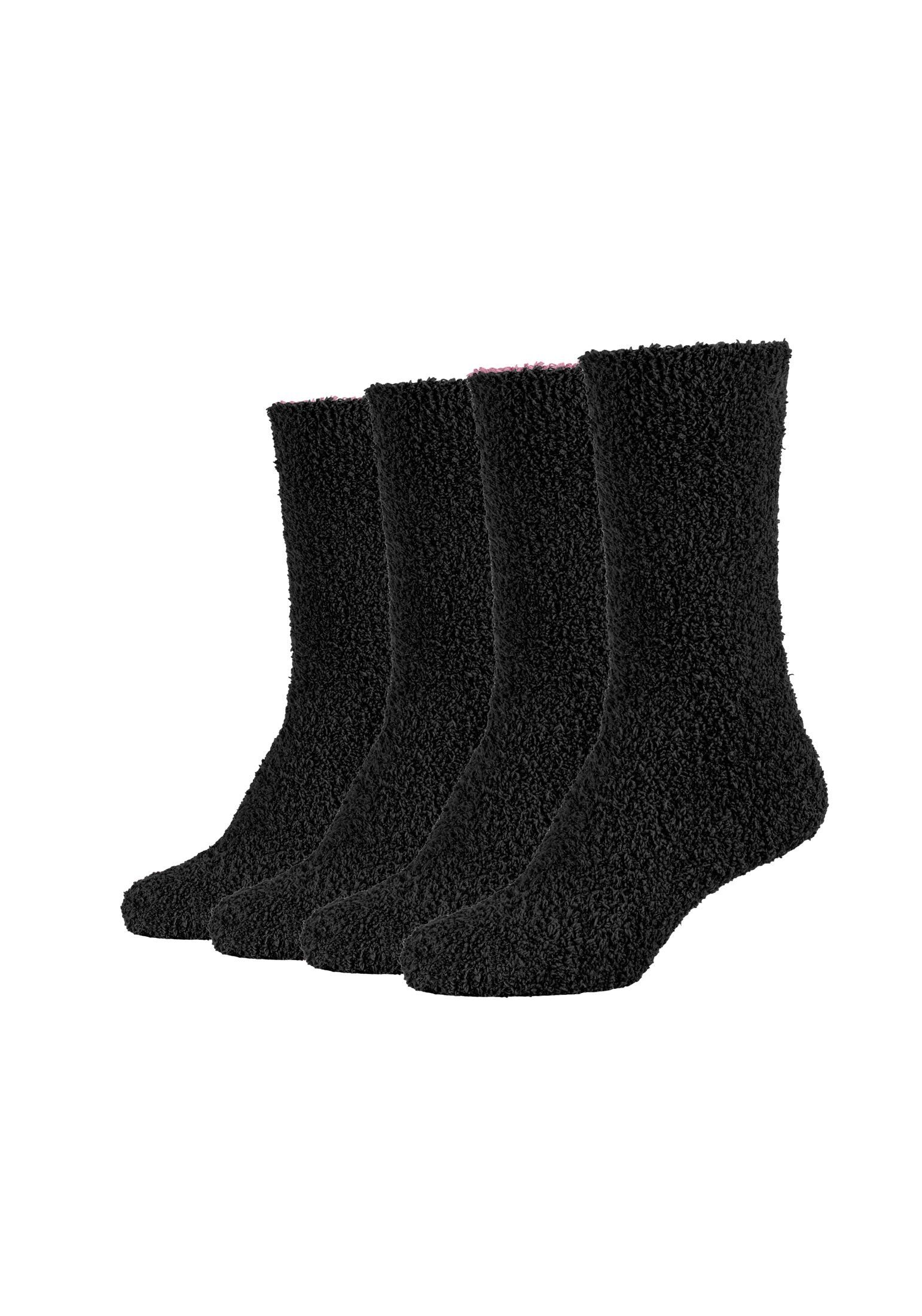 Cosy Warm Kuschelsocken mix Damen Socken Lang Flauschig black Camano Socken