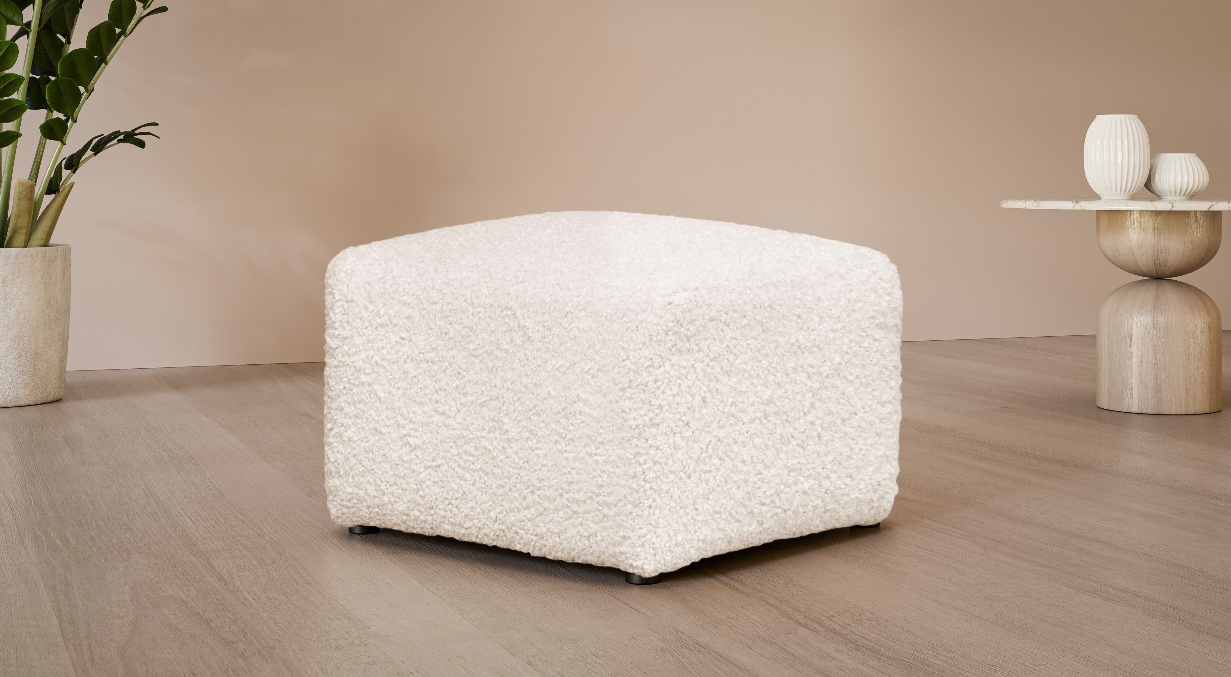 LeGer Home by Lena Gercke Polsterhocker YANI Sitzhocker mit Wellenunterfederung, Maße B/T/H: 65/65/46 cm, kleiner Hocker passend zur Serie Yani, in hochwertiger Verarbeitung