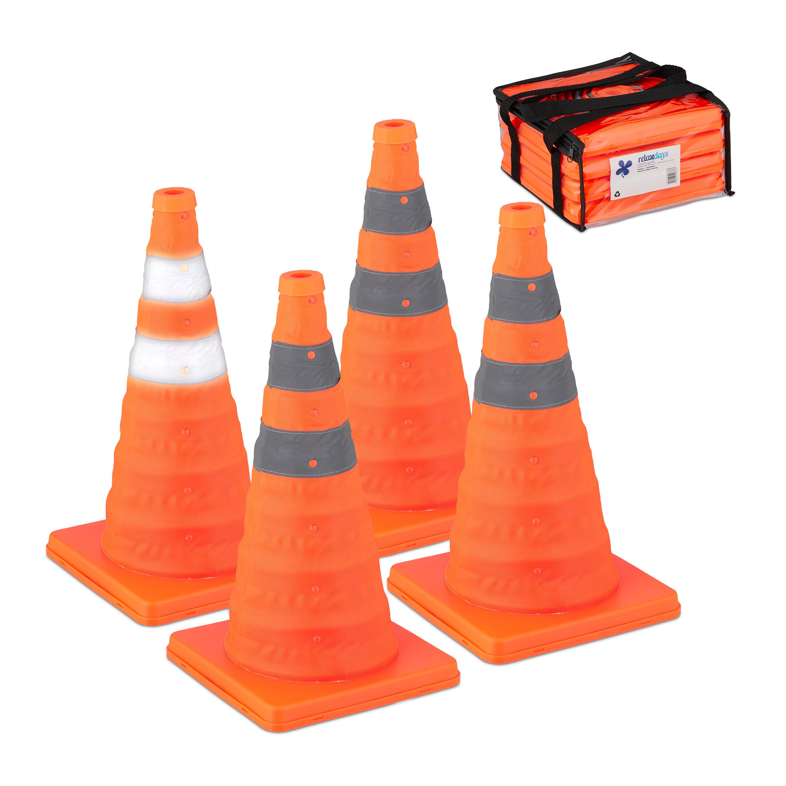 relaxdays Pylonen Faltbare Pylonen im 4er Set (4-tlg)