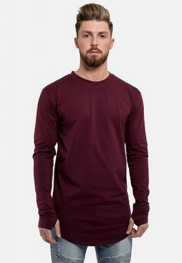 Blackskies T-Shirt Round Langarm Longshirt T-Shirt Burgundy Medium
