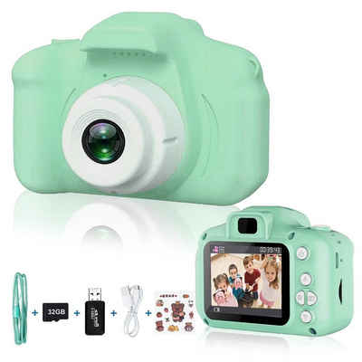 Tadow Kinder Kamera,mit 2.0-Zoll,Cartoon-Aufkleber,1080P HD 32GB,USB Sofortbildkamera