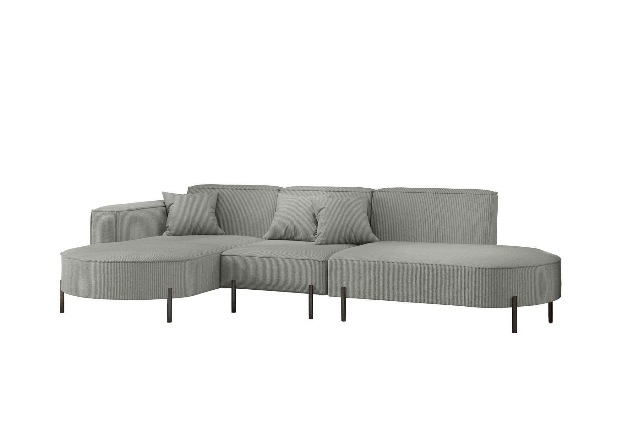 Ecksofa Sofa VALENCIA mit Ottomane in Stoff Scala