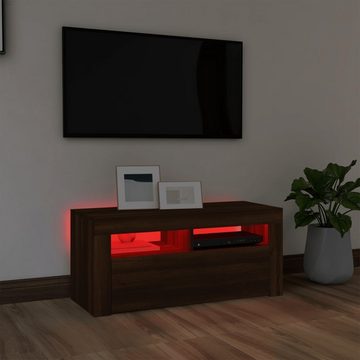 vidaXL TV-Schrank TV-Schrank mit LED-Leuchten Braun Eichen-Optik 90x35x40 cm (1-St)