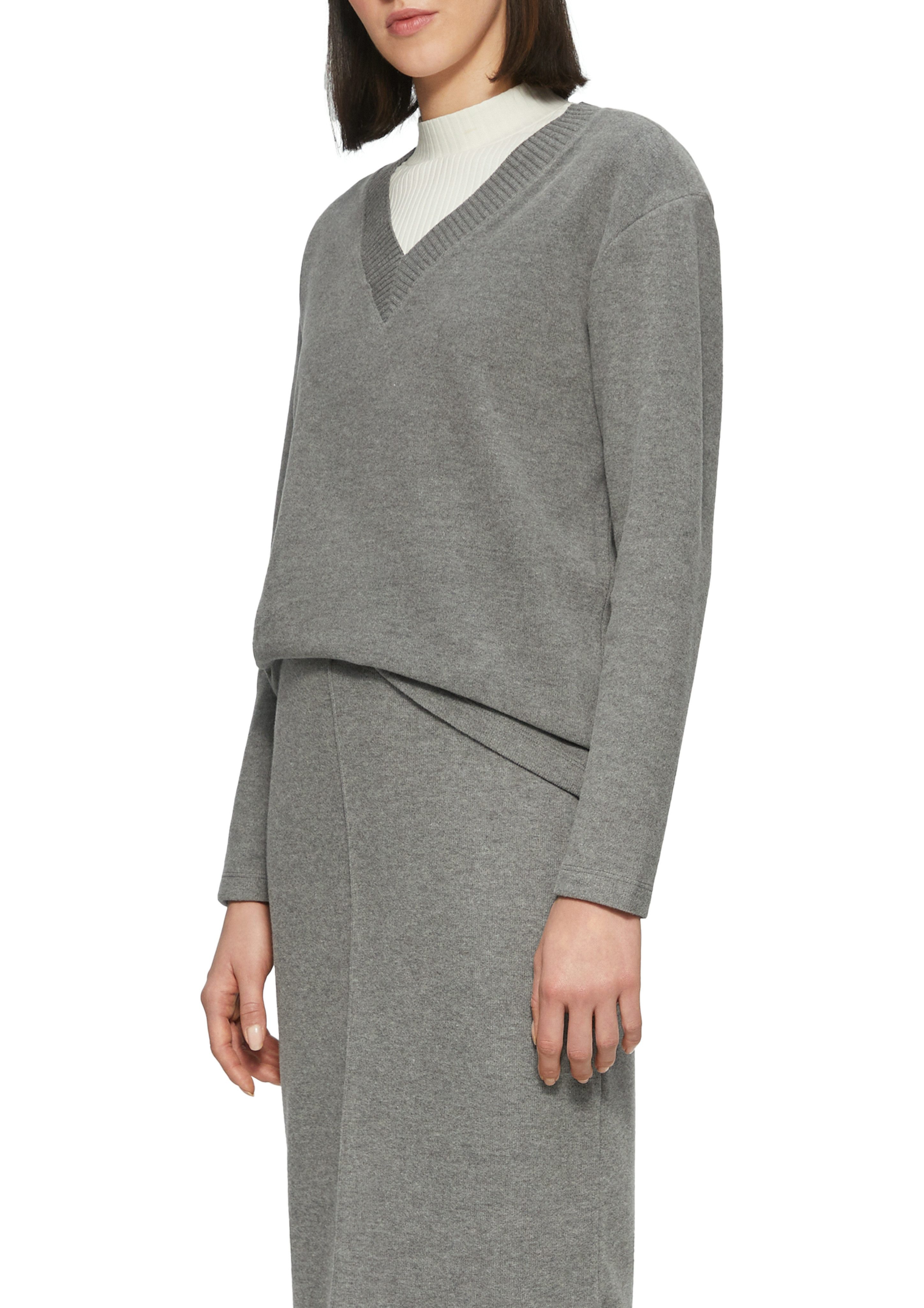 s.Oliver V-Ausschnitt-Pullover in melierter Optik günstig online kaufen