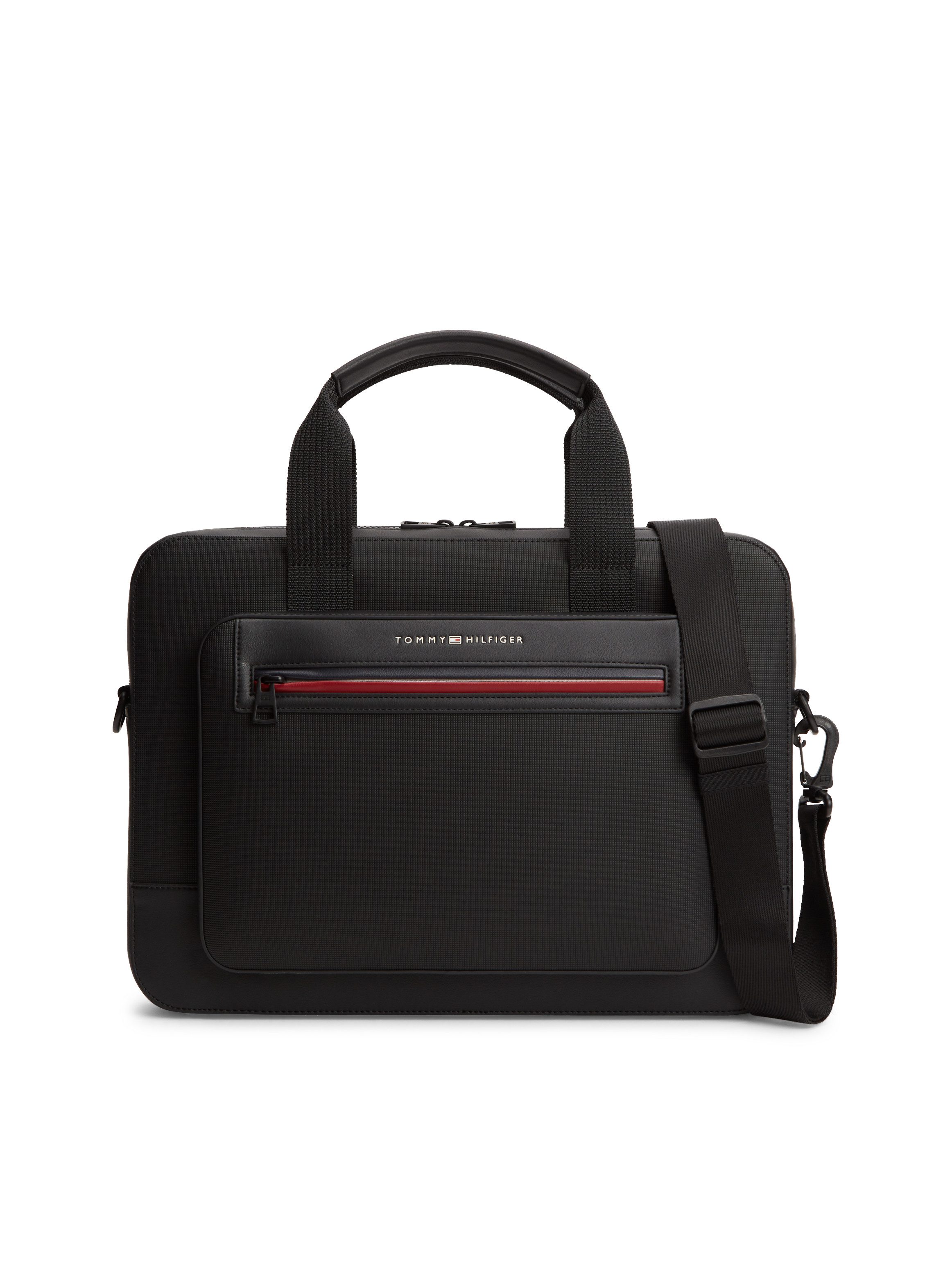Tommy Hilfiger Laptoptasche TH FOUNDATION COMPUTER BAG, Uniex Geschäftstasche, Businesstasche mit Logoschriftzug