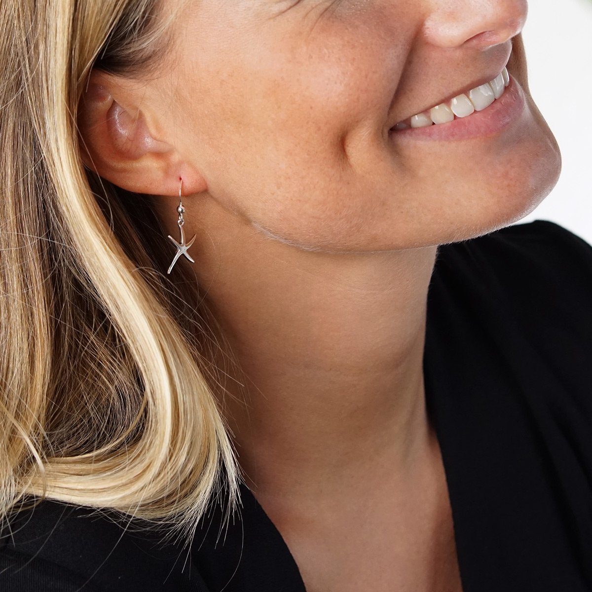Materia Paar Ohrhaken Damen Silber Seestern günstig online kaufen