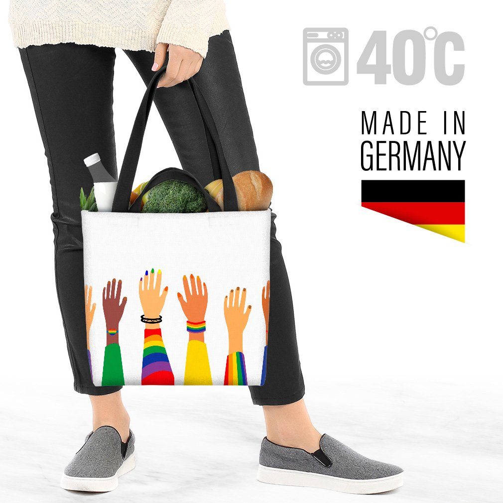VOID Henkeltasche (1-tlg), Hände flag Familie pride Armband Gay Menschen Regenbogen Pride Hands